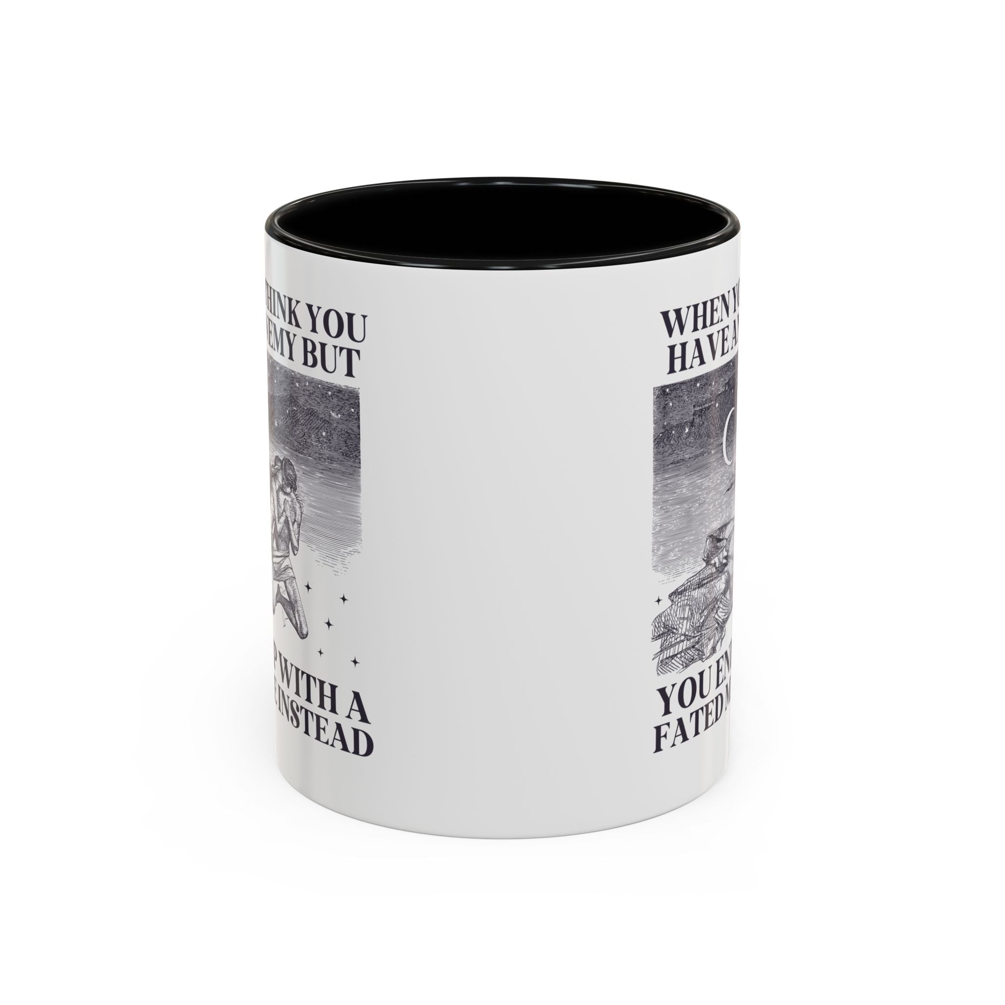 When You Think You Have an Enemy Bookish Coffee Mug with Vintage Aesthetic, Silly Bookish Mug for Reader Who Loves Romantasy Novels, Fated Mate Romance Trope - Opal and June