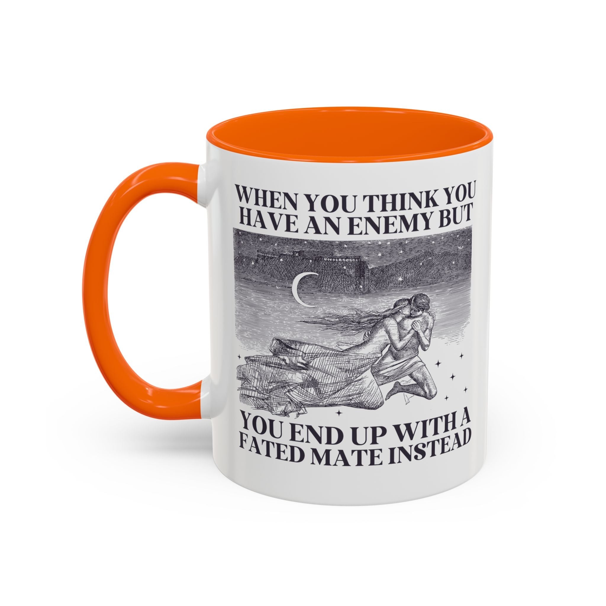 When You Think You Have an Enemy Bookish Coffee Mug with Vintage Aesthetic, Silly Bookish Mug for Reader Who Loves Romantasy Novels, Fated Mate Romance Trope - Opal and June