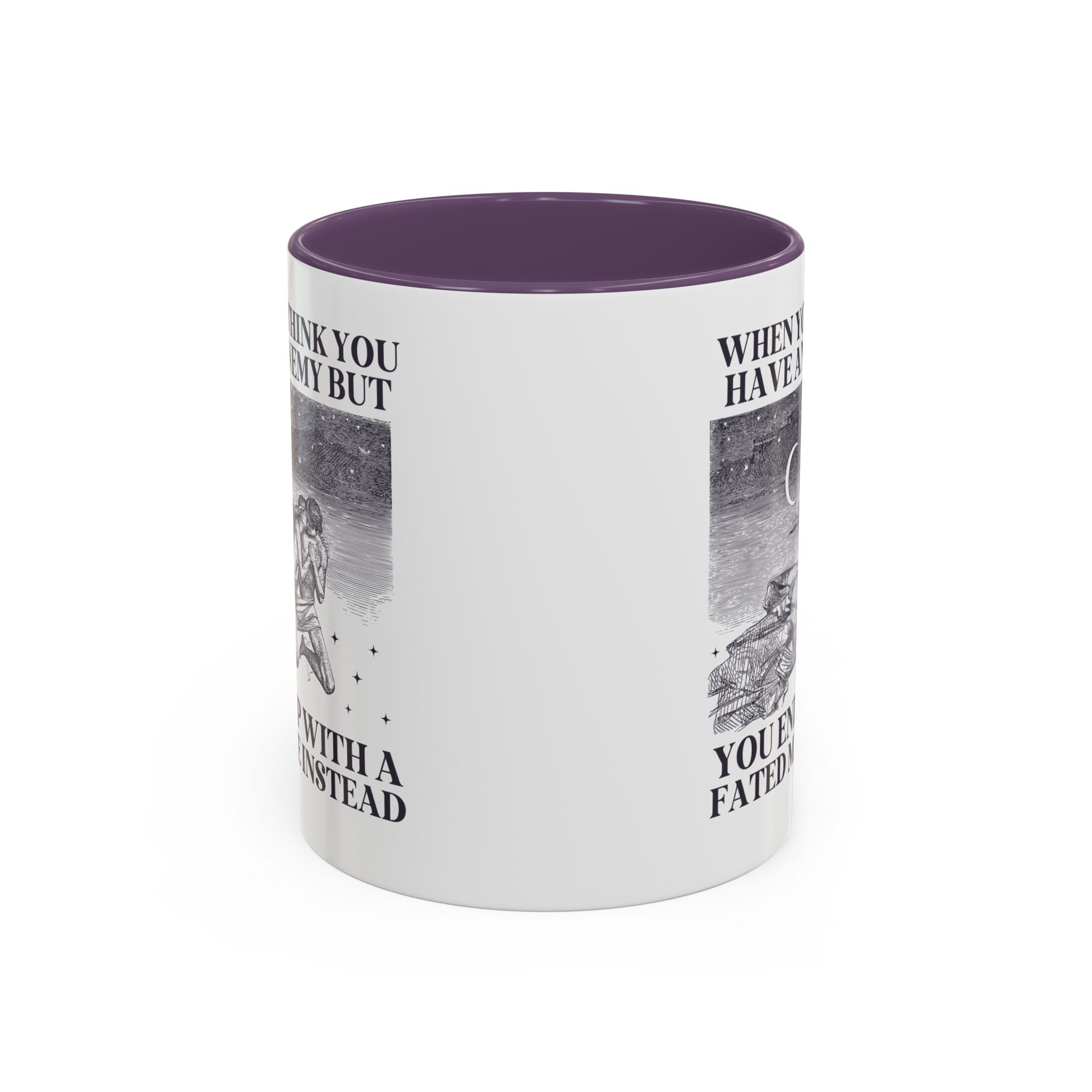 When You Think You Have an Enemy Bookish Coffee Mug with Vintage Aesthetic, Silly Bookish Mug for Reader Who Loves Romantasy Novels, Fated Mate Romance Trope - Opal and June