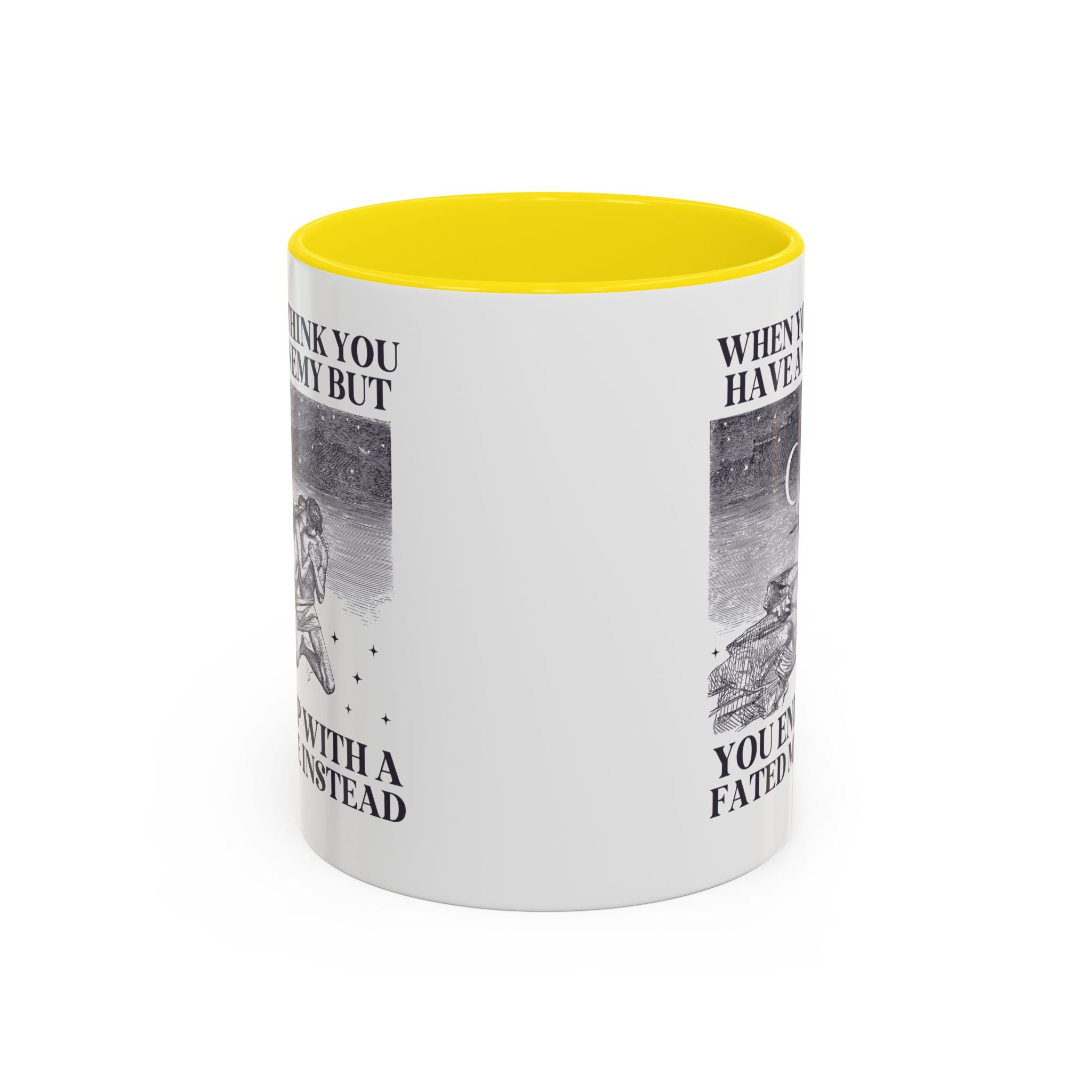 When You Think You Have an Enemy Bookish Coffee Mug with Vintage Aesthetic, Silly Bookish Mug for Reader Who Loves Romantasy Novels, Fated Mate Romance Trope - Opal and June
