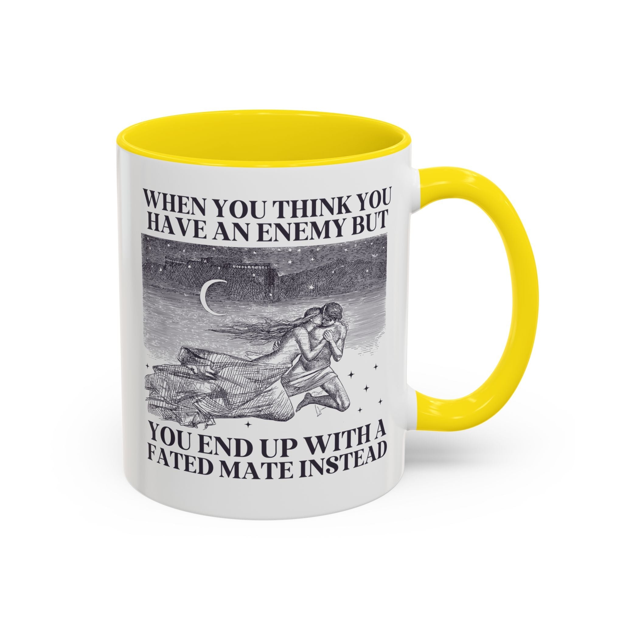 When You Think You Have an Enemy Bookish Coffee Mug with Vintage Aesthetic, Silly Bookish Mug for Reader Who Loves Romantasy Novels, Fated Mate Romance Trope - Opal and June