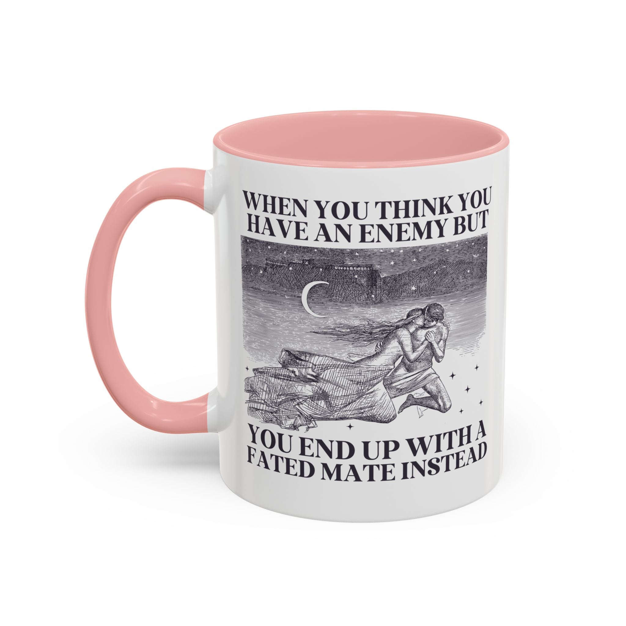 When You Think You Have an Enemy Bookish Coffee Mug with Vintage Aesthetic, Silly Bookish Mug for Reader Who Loves Romantasy Novels, Fated Mate Romance Trope - Opal and June