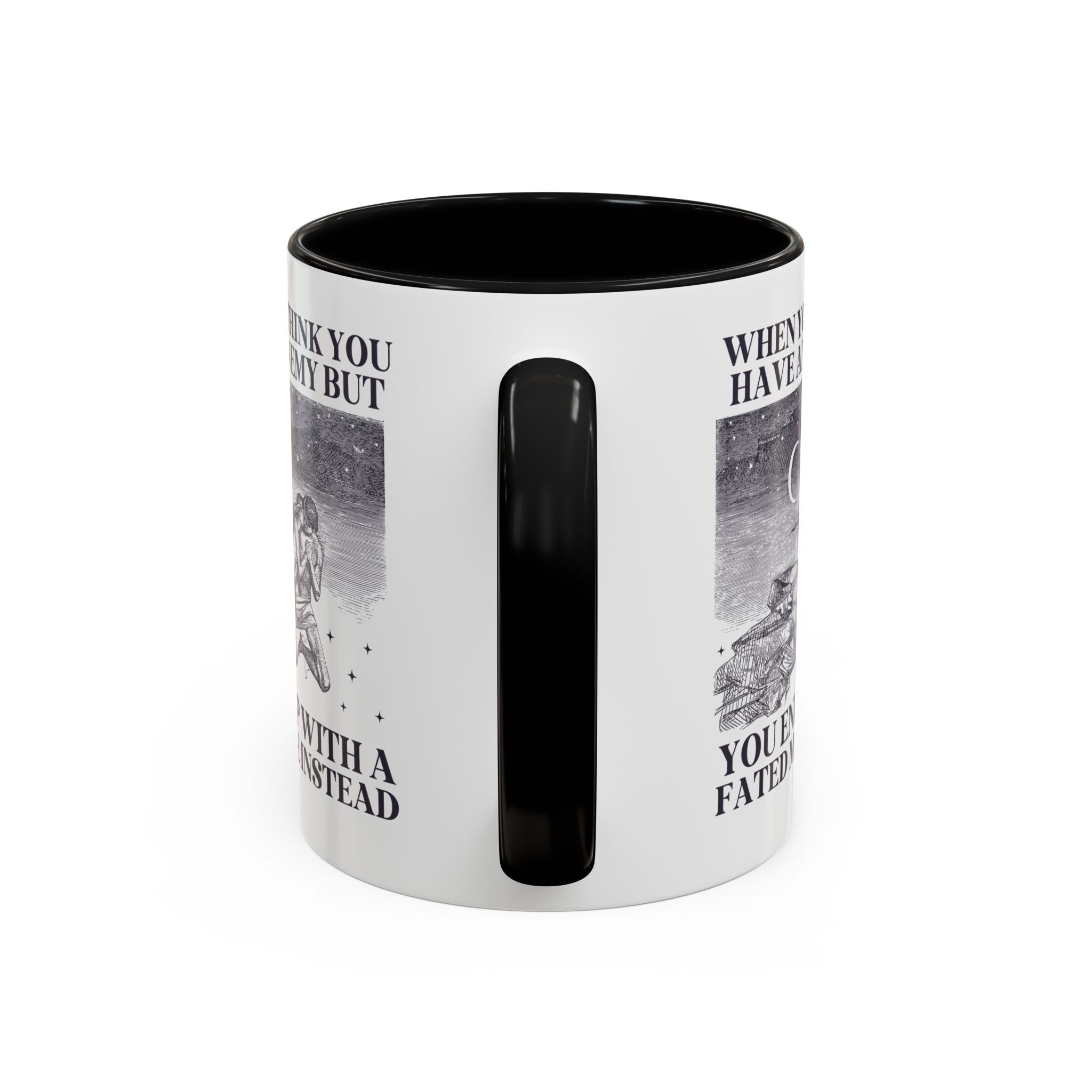 When You Think You Have an Enemy Bookish Coffee Mug with Vintage Aesthetic, Silly Bookish Mug for Reader Who Loves Romantasy Novels, Fated Mate Romance Trope - Opal and June