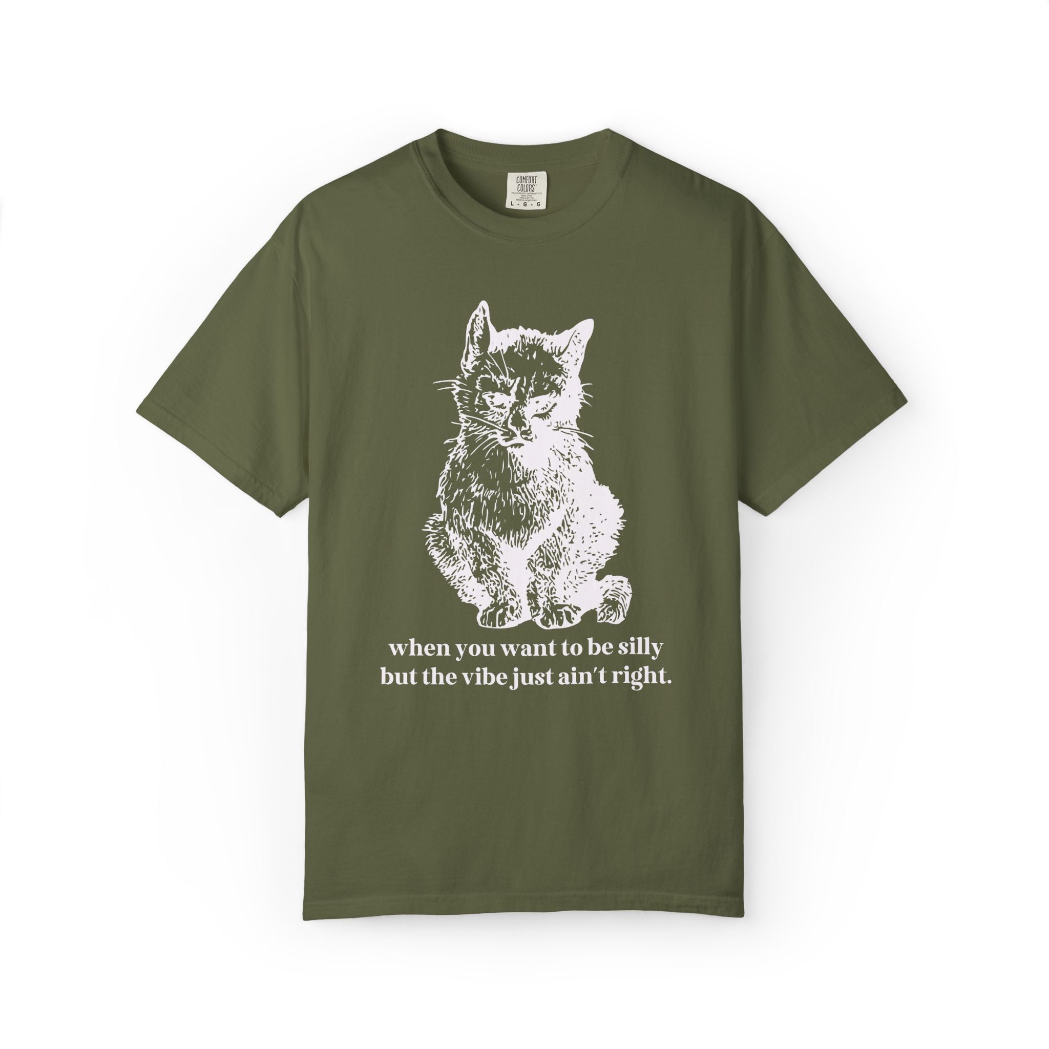 When You Want to Be Silly But the Vibe Just Ain't Right: Silly Cat Lover T-Shirt for Cat Mom or Cat Dad, Funny Animal Lover Gift for Friend - Opal and June