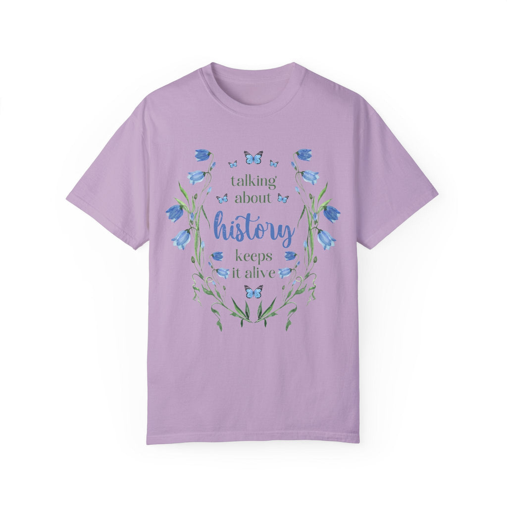 Whimsical History Shirt: Talk About History | Cottagecore Floral Tee for History Professor or History Major, Graduation Gift, History Lover - Opal and June