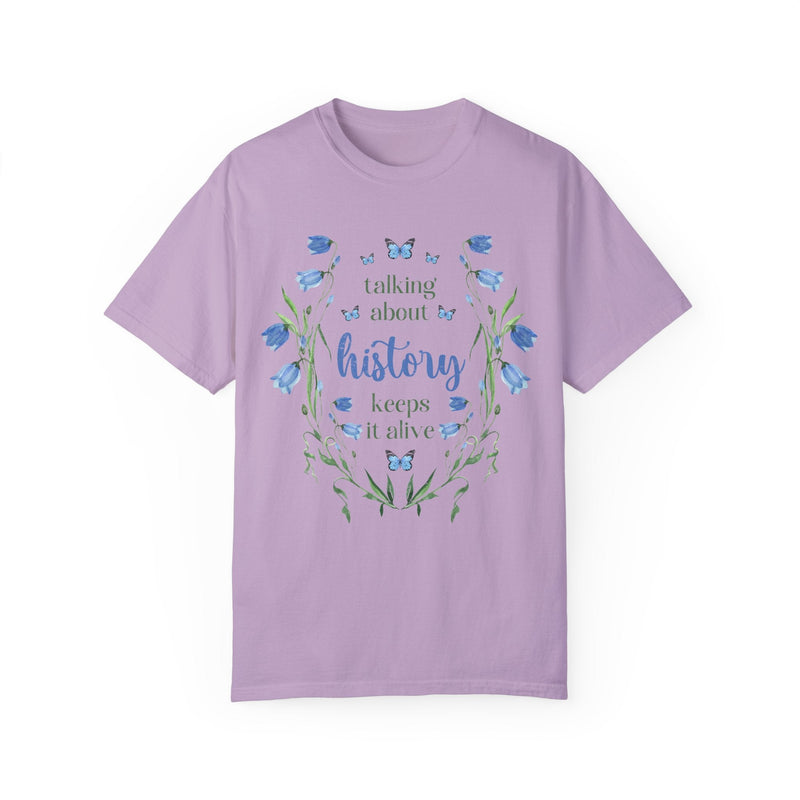 Whimsical History Shirt: Talk About History | Cottagecore Floral Tee for History Professor or History Major, Graduation Gift, History Lover - Opal and June