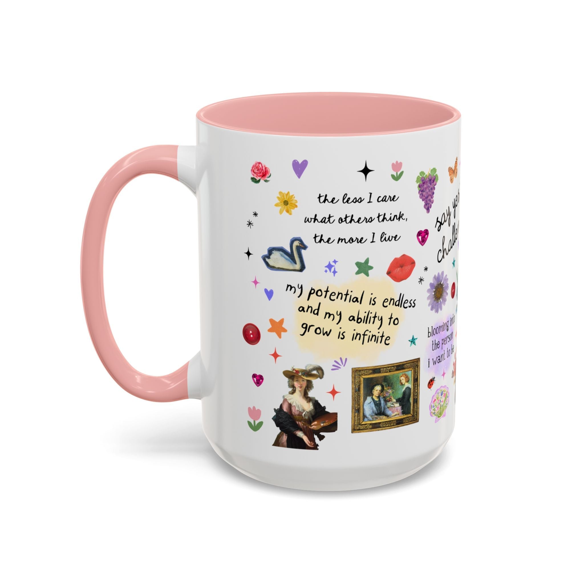 Whimsical Positive Affirmation Art History Buff Mug: Blooming Into the Person I Want to Be College Student or Teen Daughter Gift - Opal and June