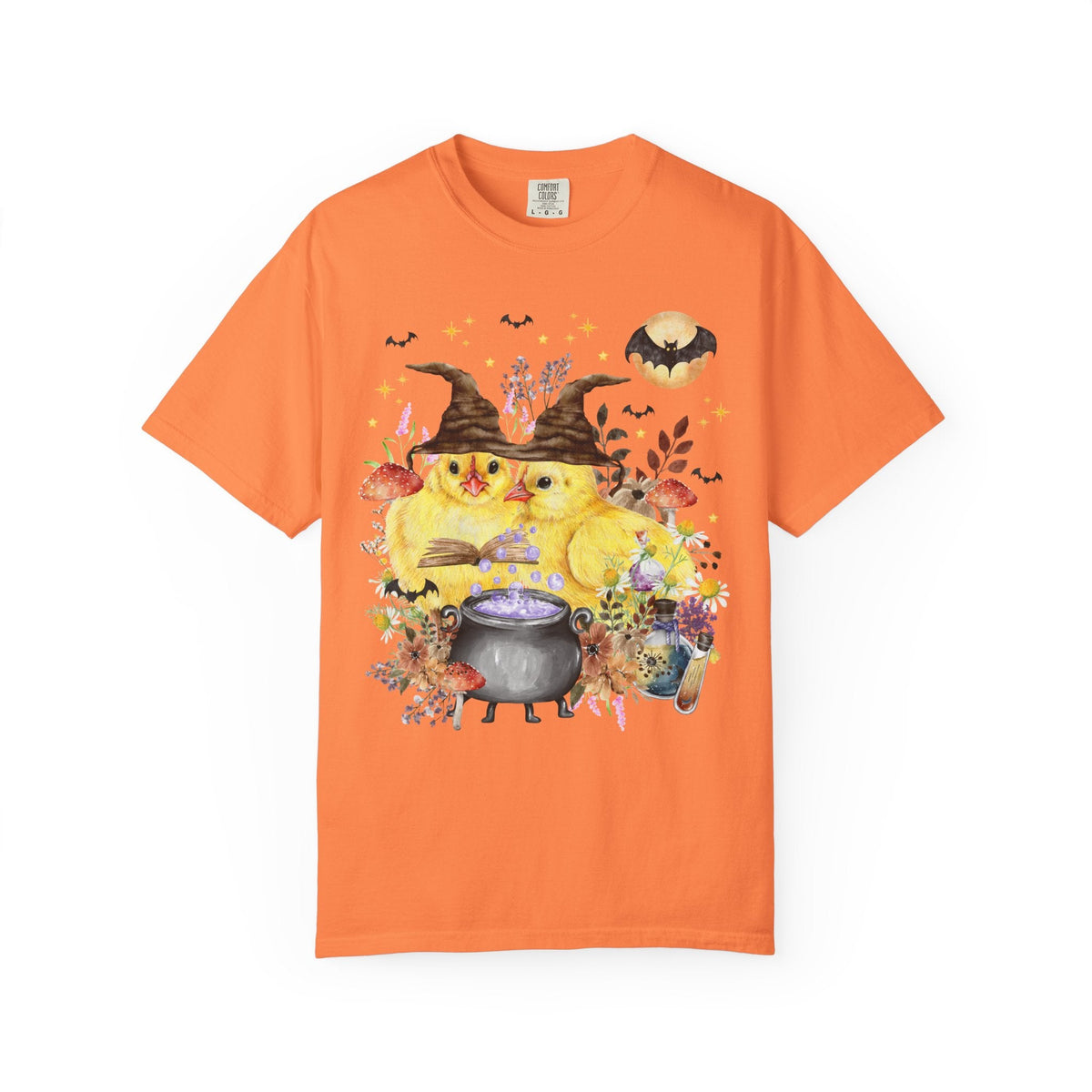 Whimsigoth Chicken Tee Shirt for Halloween: Boho Cottagecore Witchy Vibes T-Shirt for Fall | Funny Chicken Lover Gift, Spooky Retro Floral T - Opal and June