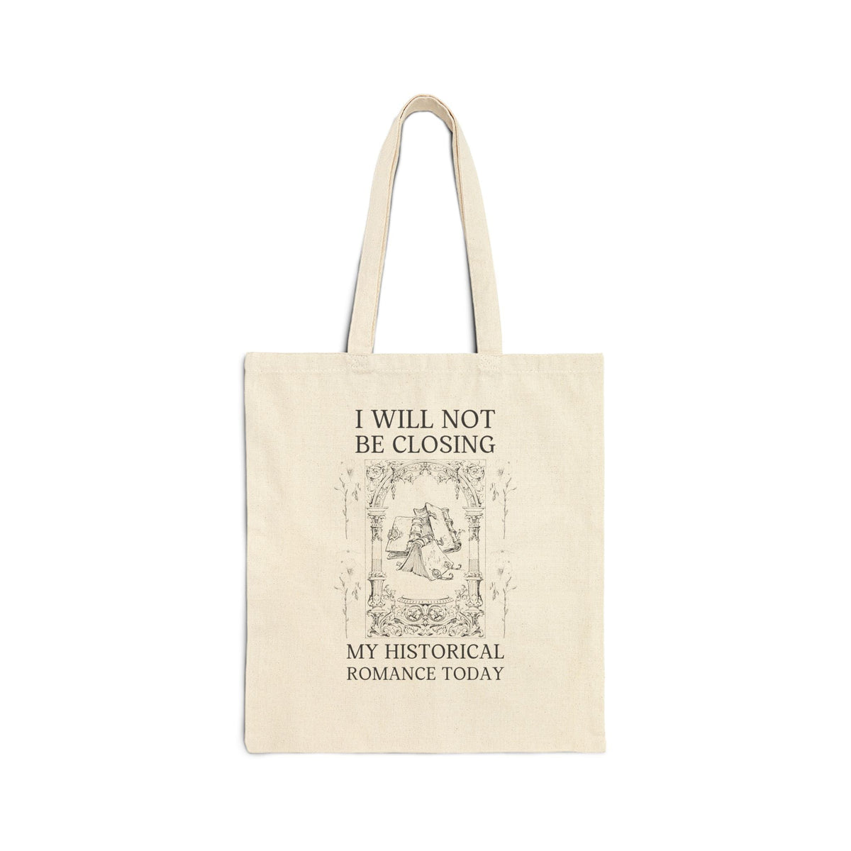 Whimsigoth Historical Romance Tote Bag for Romance Reader: Cute Floral Cottagecore Tote for Book Lover, Silly Bookish Tote, Romance Writer - Opal and June