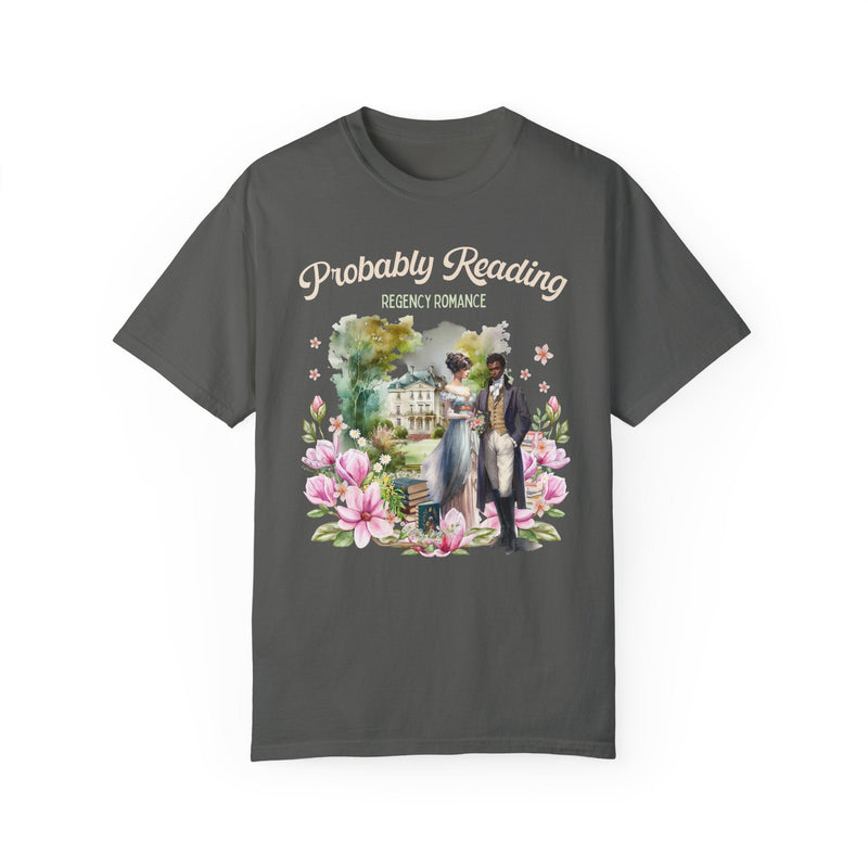 Whimsigoth Regency Romance Tee Shirt: Bookish Shirt with Cottagecore Flowers | Floral Book Lover Shirt for Historical Regency Romance Reader - Opal and June