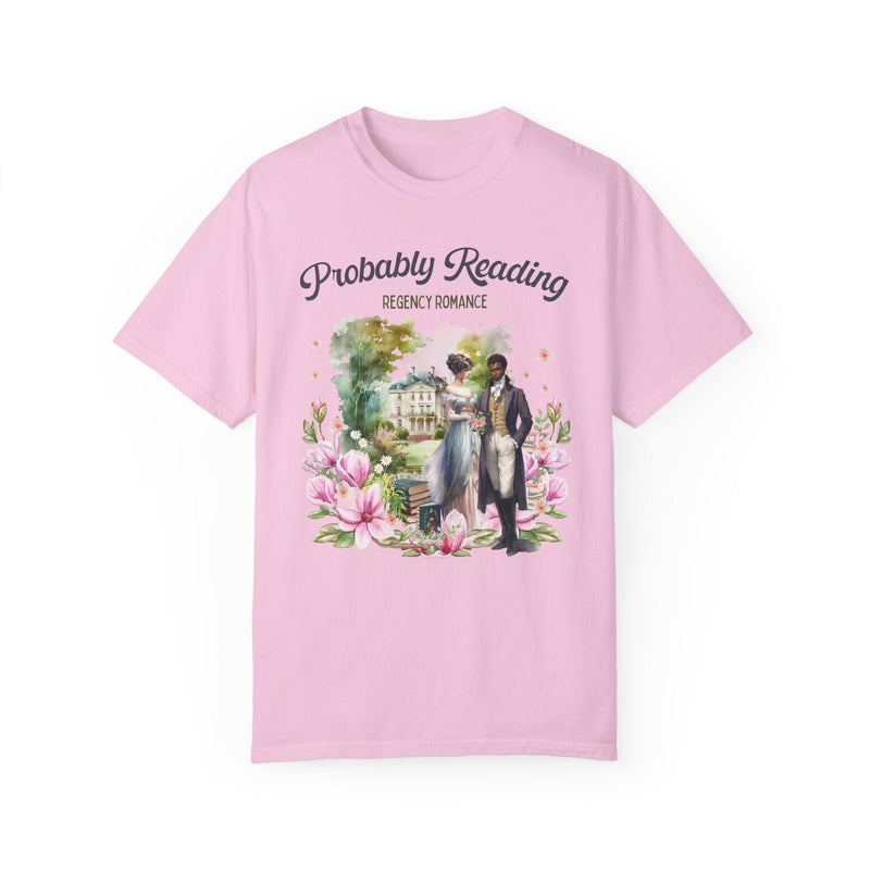 Whimsigoth Regency Romance Tee Shirt: Bookish Shirt with Cottagecore Flowers | Floral Book Lover Shirt for Historical Regency Romance Reader - Opal and June