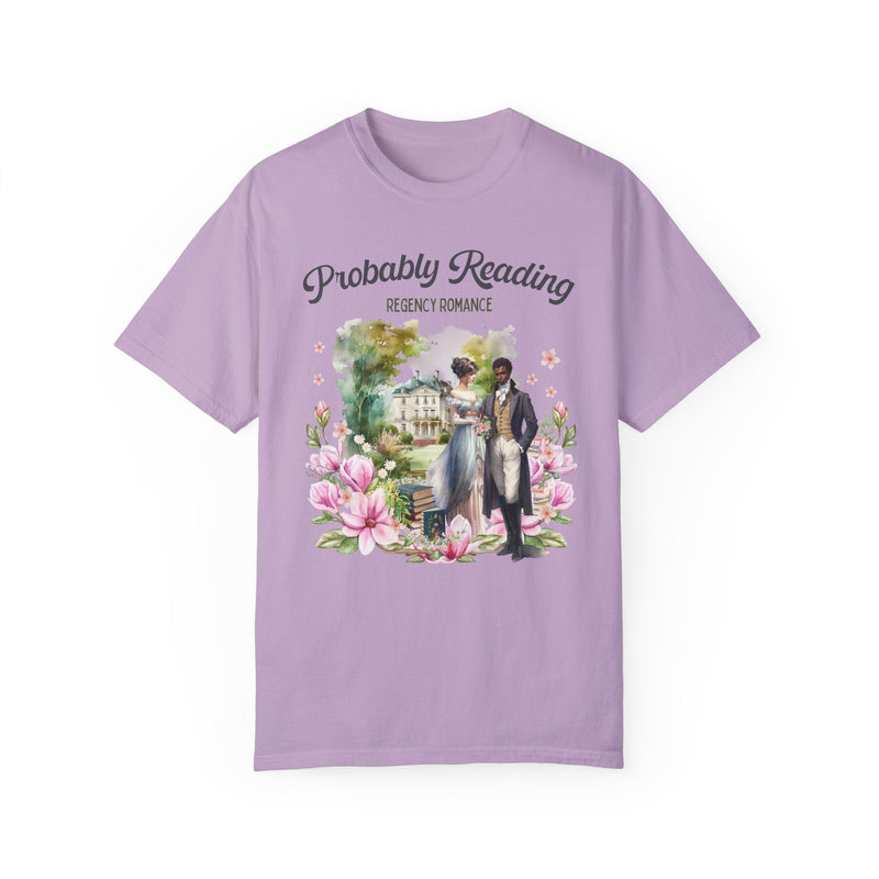 Whimsigoth Regency Romance Tee Shirt: Bookish Shirt with Cottagecore Flowers | Floral Book Lover Shirt for Historical Regency Romance Reader - Opal and June