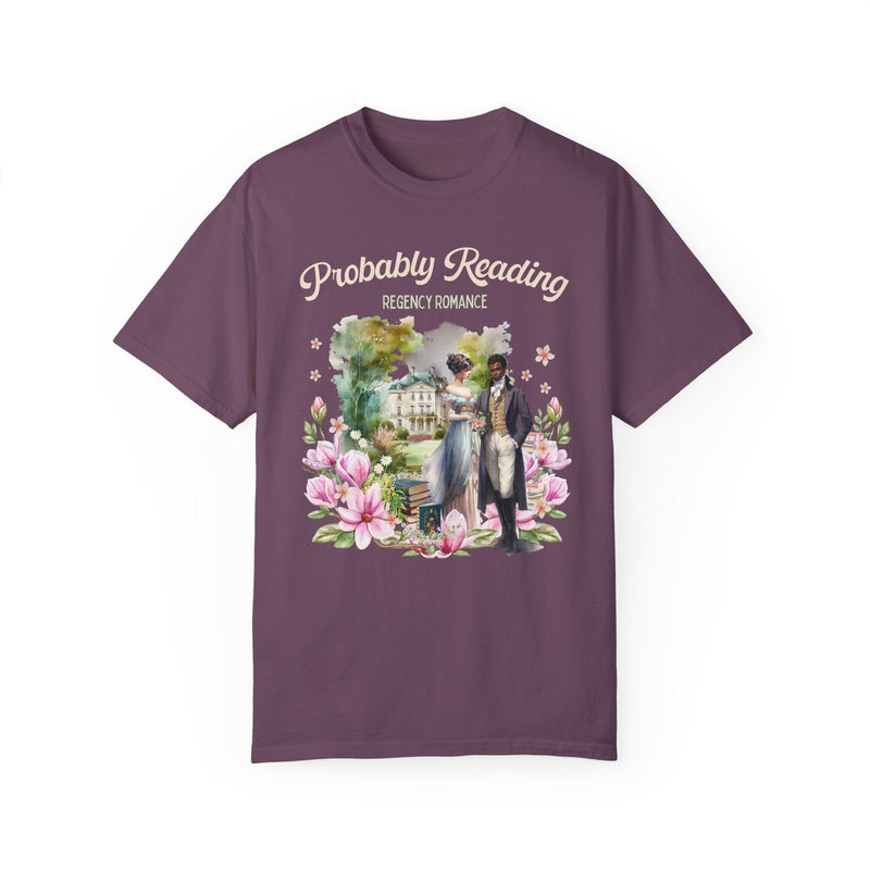 Whimsigoth Regency Romance Tee Shirt: Bookish Shirt with Cottagecore Flowers | Floral Book Lover Shirt for Historical Regency Romance Reader - Opal and June