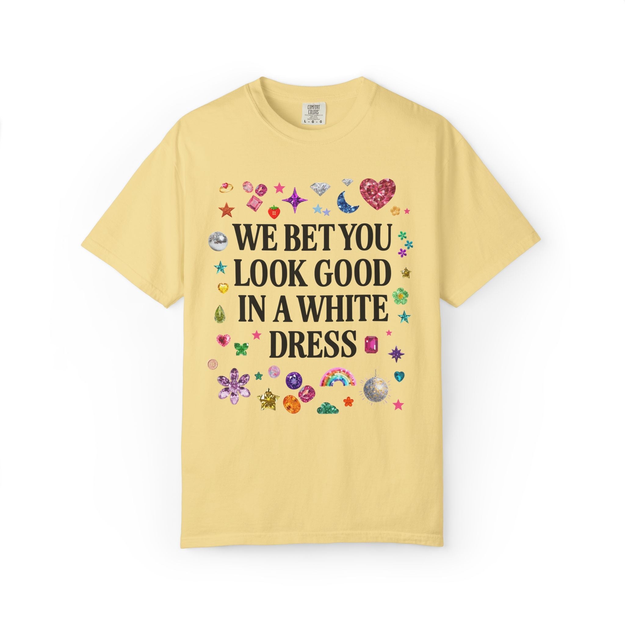 Whimsy Bachelorette Tee Shirt for Gem Themed Bachelorette Party: I Bet Y'all Look Good on the Dance Floor Matching Bridesmaid Weekend Tee - Opal and June