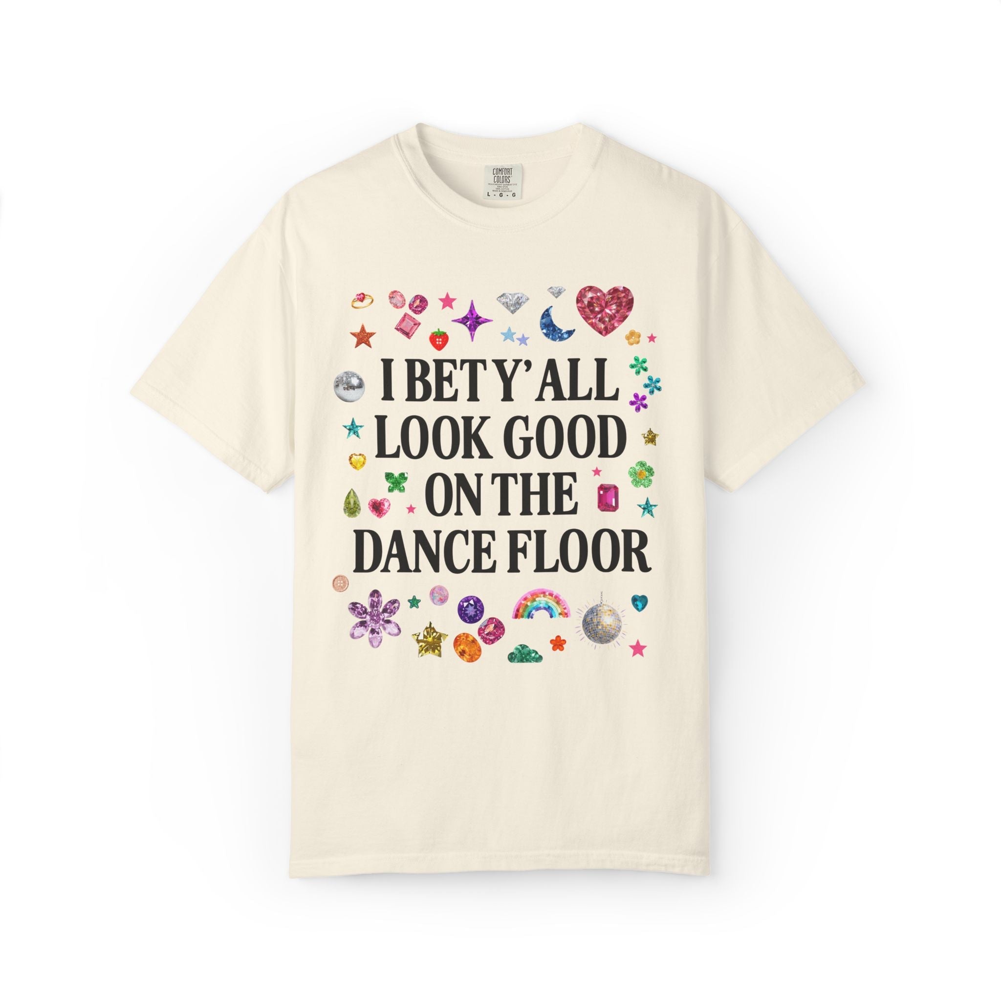 Whimsy Bachelorette Tee Shirt for Gem Themed Bachelorette Party: I Bet Y'all Look Good on the Dance Floor Matching Bridesmaid Weekend Tee - Opal and June