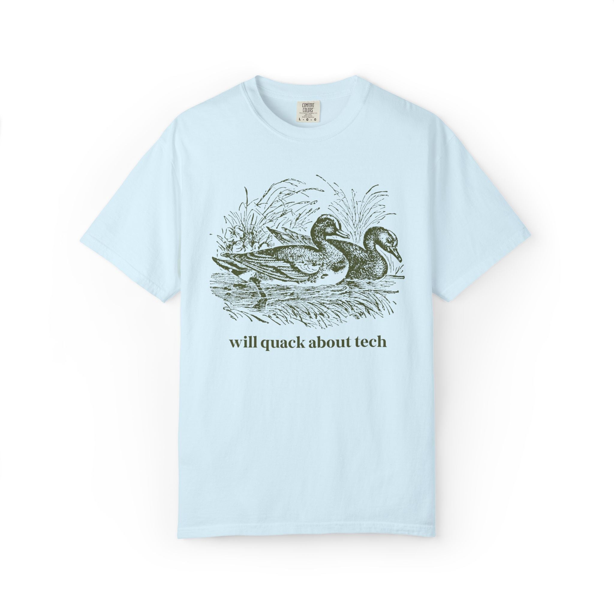 Will Quack About Tech: Funny Sarcastic Matching High School Teacher T-Shirt with Cottagecore Ducks, Silly College Professor Tee - Opal and June