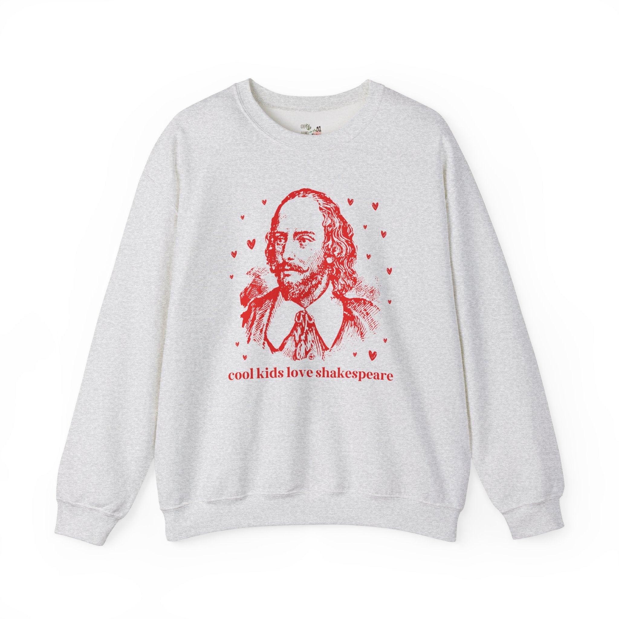 William Shakespeare Book Lover Sweatshirt, English Major, Reader Who Loves Classic Literature, 16th Century Plays, Cute Bookish Librarian - Opal and June