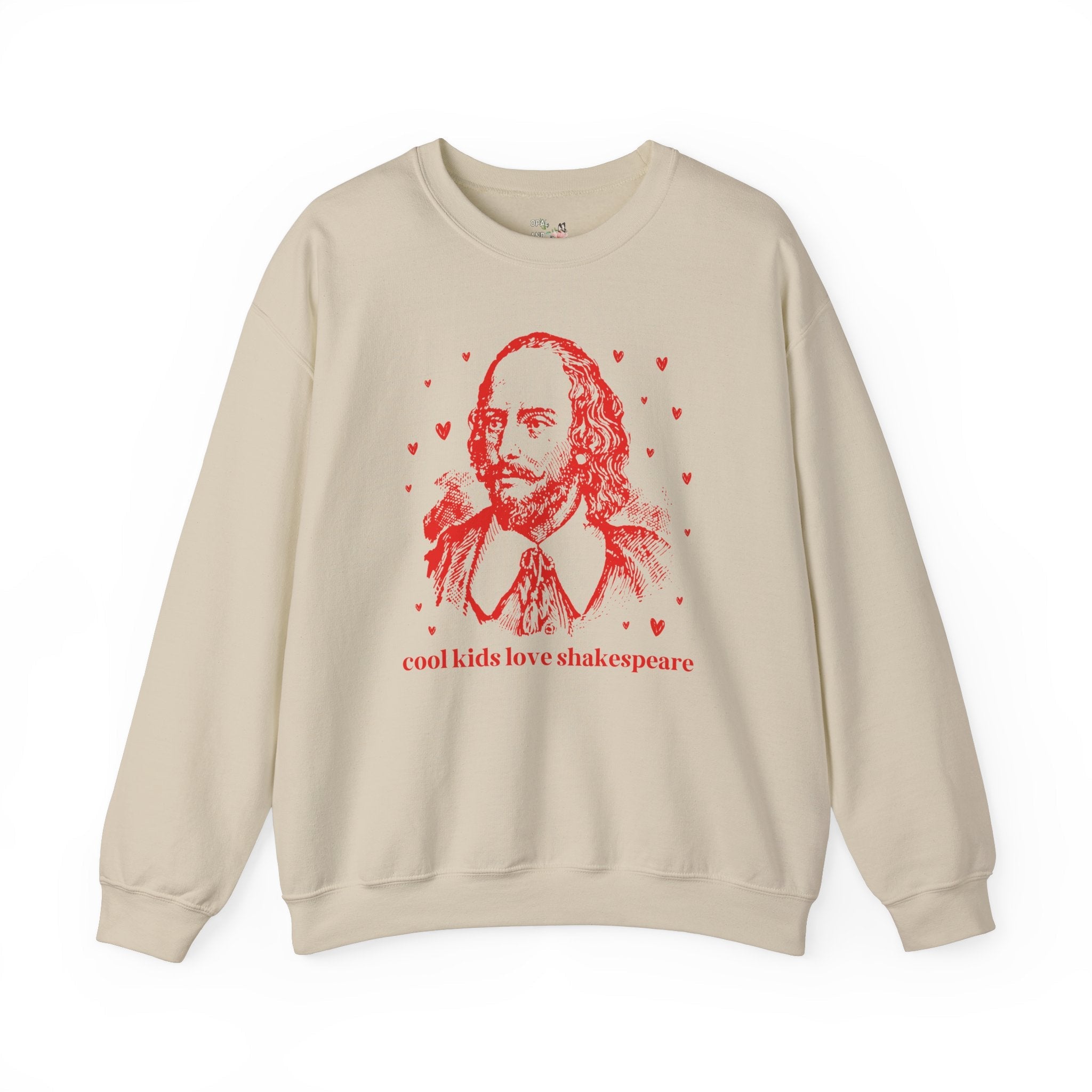 William Shakespeare Book Lover Sweatshirt, English Major, Reader Who Loves Classic Literature, 16th Century Plays, Cute Bookish Librarian - Opal and June