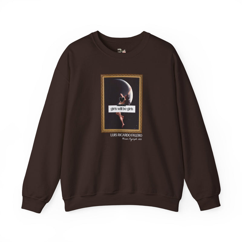 Witchy Art History Sweatshirt for Art Historian, Moon Nymph by Luis Ricardo Falero, Girls Will Be Girls Spooky Feminist Shirt for Halloween - Opal and June