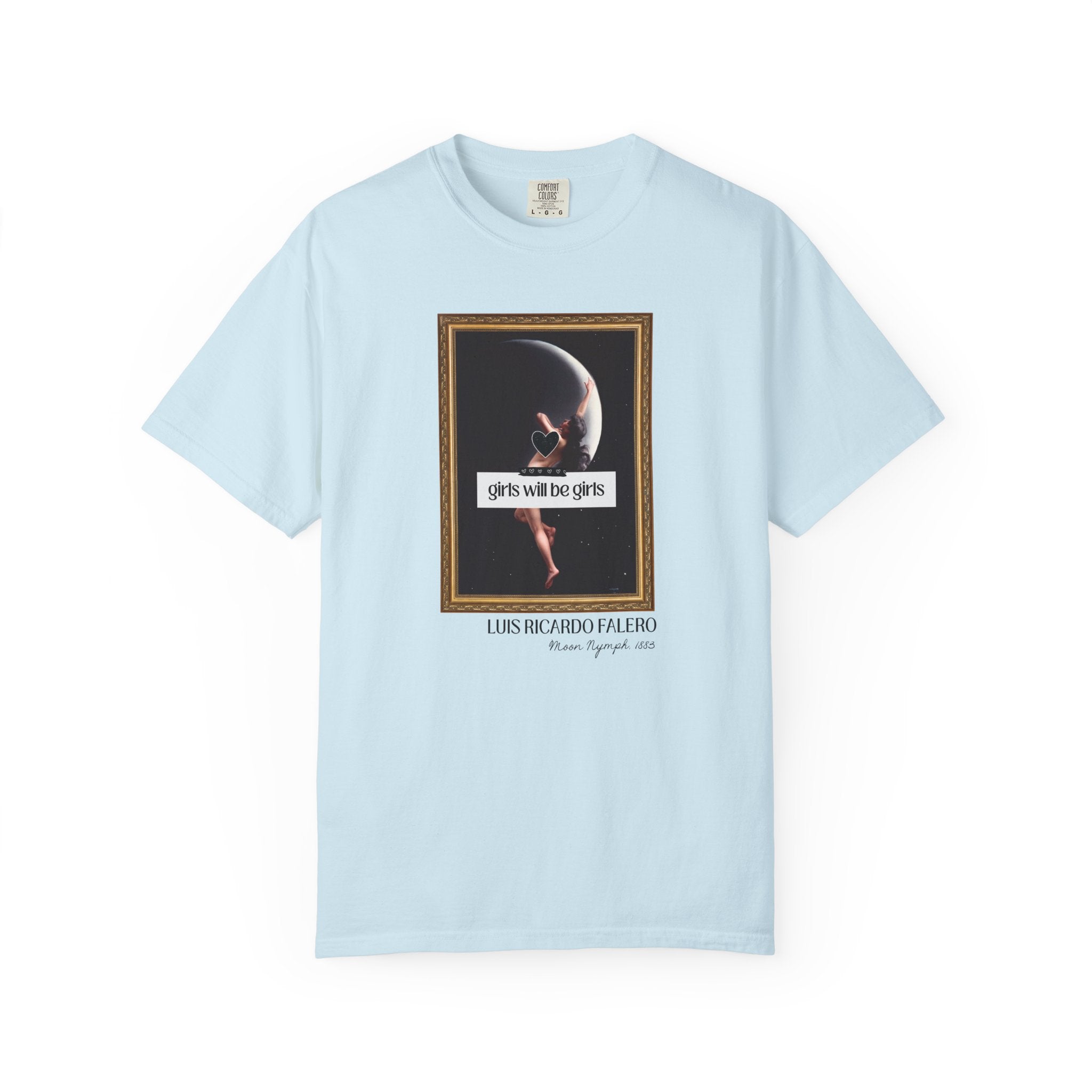 Witchy Art History Tee Shirt for Art Historian, Moon Nymph by Luis Ricardo Falero, Girls Will Be Girls Spooky Feminist Tee for Halloween - Opal and June