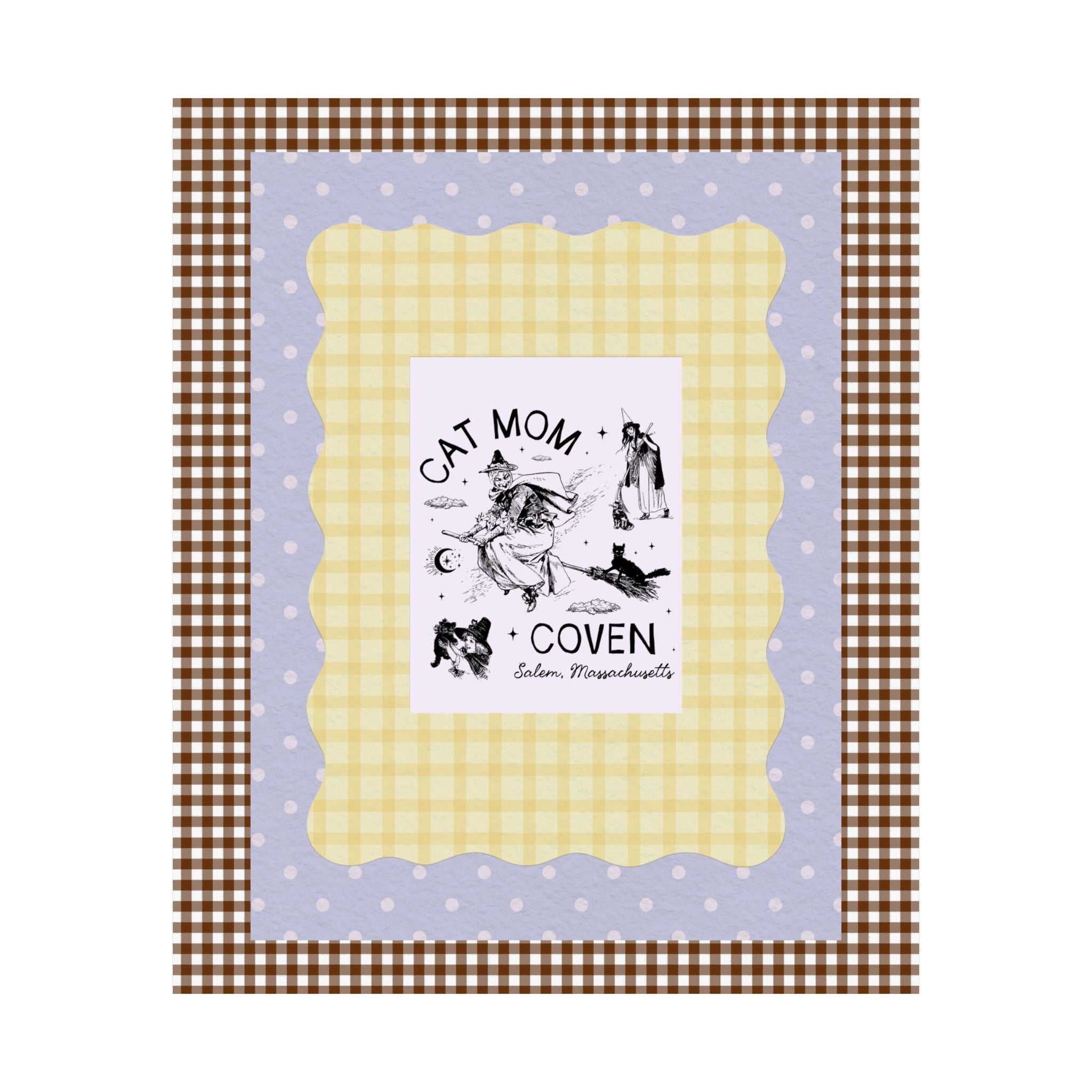 Witchy Cat Mom Poster for Halloween, Silly Cat Lover Print, Witchy Women's History Decor, Salem Witch Trials Animal Lover Gift, Cat Parent - Opal and June