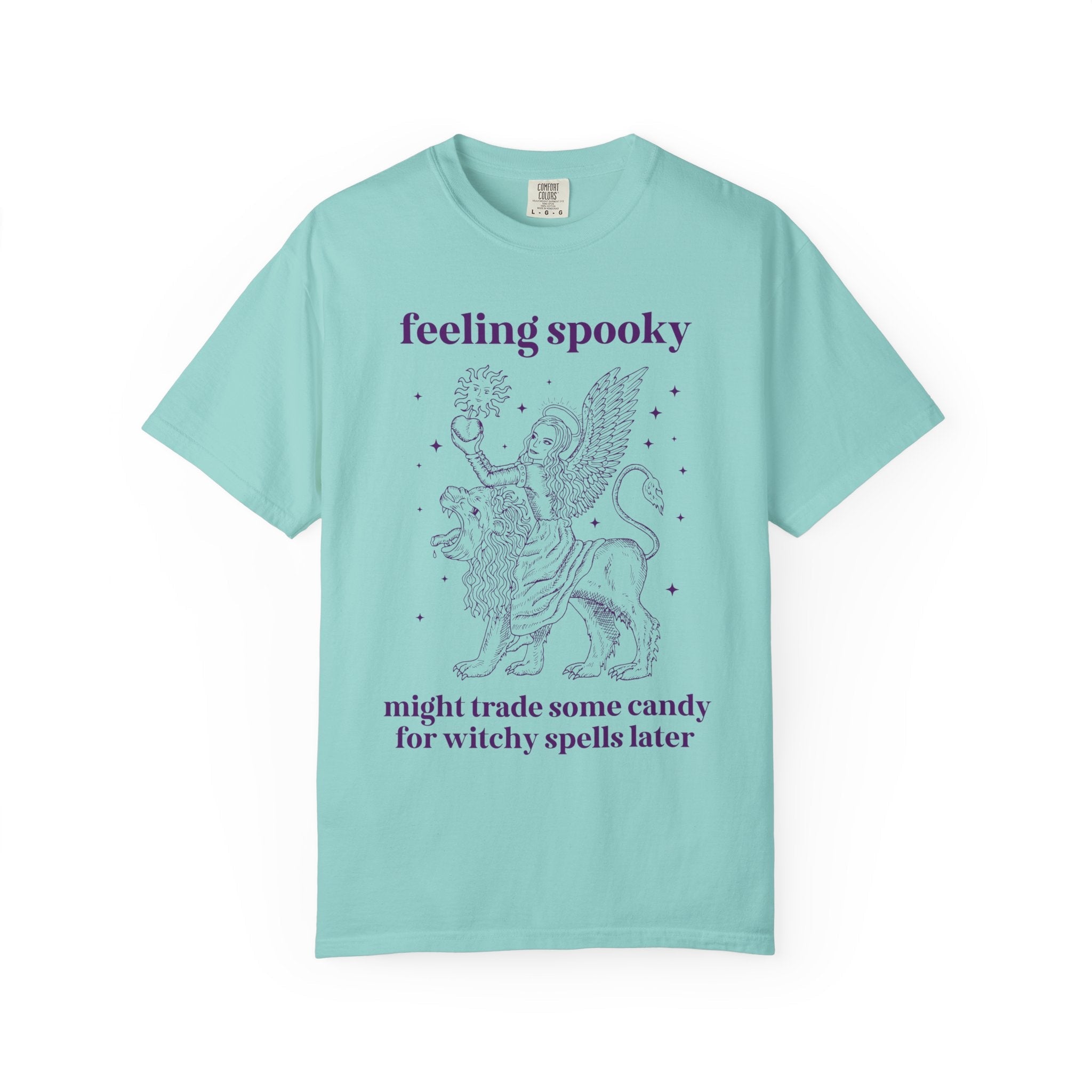 Witchy Halloween Tee Shirt for Mom, Funny Saying Spooky Season T-Shirt, Animal Lover Halloween Tee with Vintage Aesthetic, 90s Throwback - Opal and June