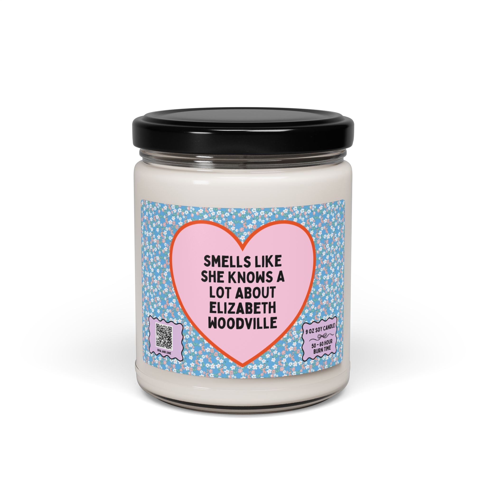 Witchy History 9 Oz Candle for Social Studies Teacher or English History Professor: Elizabeth Woodville, Celestial Magic Womens History Gift - Opal and June