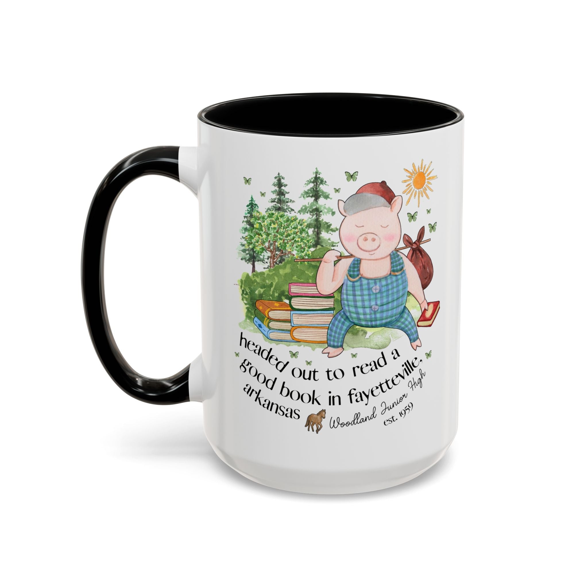 Woodland Junior High 15 Oz Mug: Headed Out to Read a Good Book - Opal and June