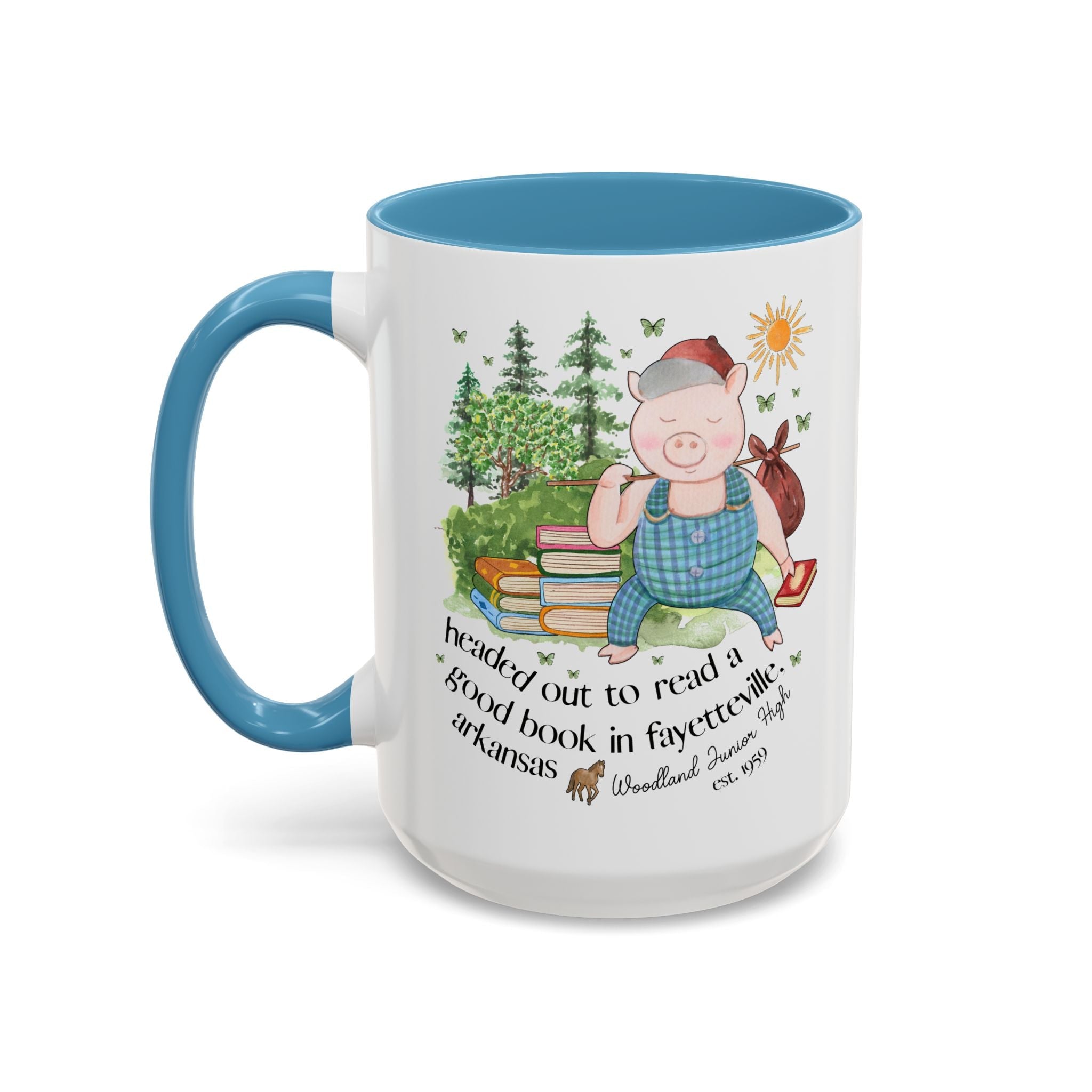 Woodland Junior High 15 Oz Mug: Headed Out to Read a Good Book - Opal and June