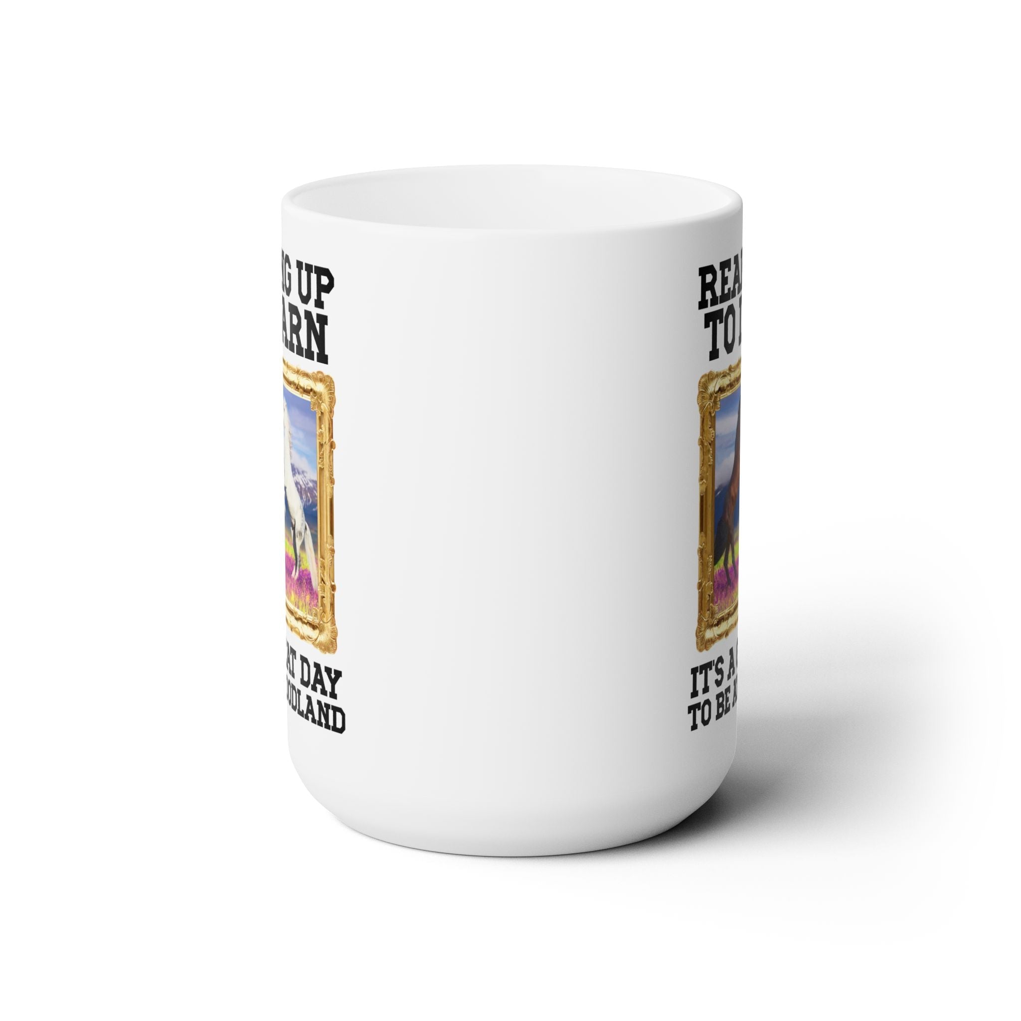 Woodland Junior High: Rearing Up to Learn 15 Oz Coffee Mug | FPS + Opal and June Coffee Mug, Fayetteville Public Schools - Opal and June