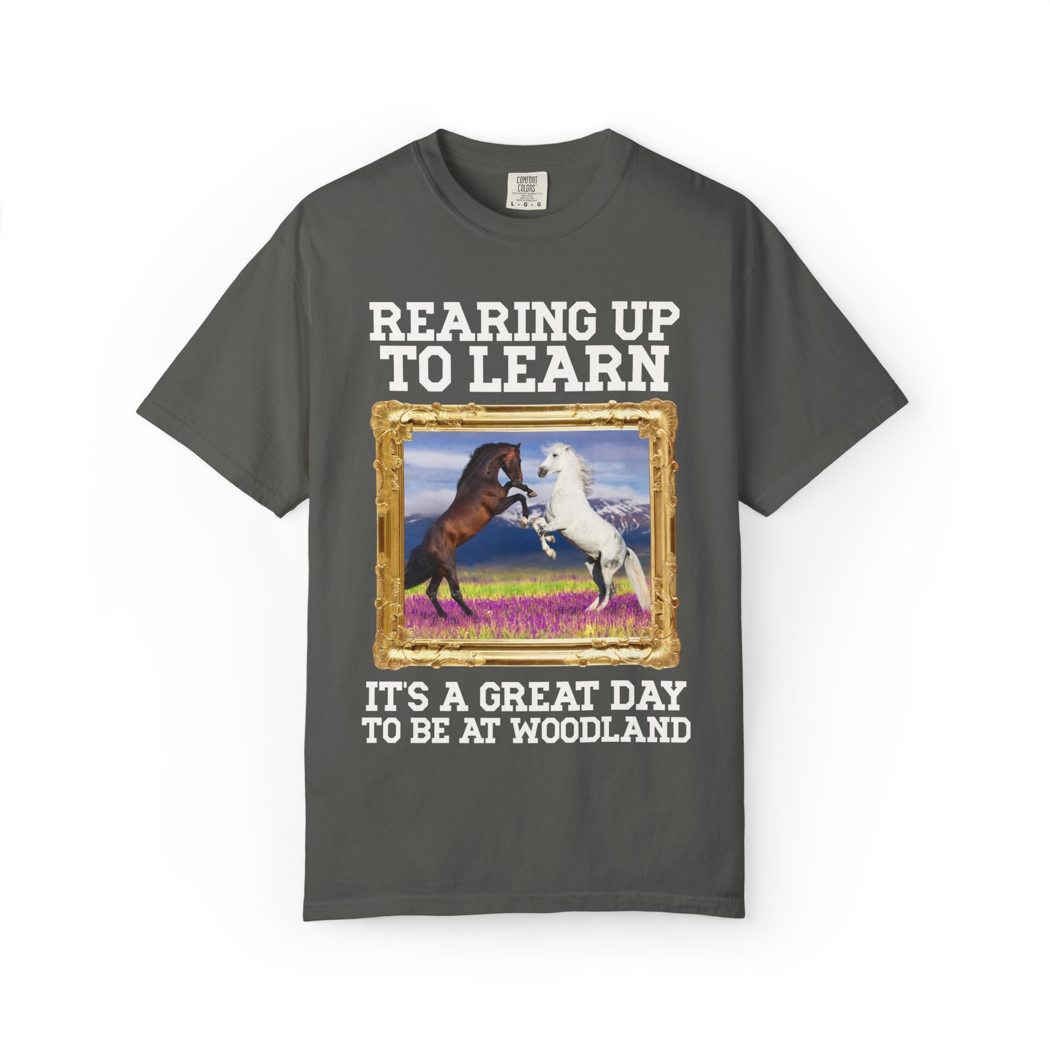 Woodland Junior High: Rearing Up to Learn Tee Shirt | FPS + Opal and June Tee Shirt, Fayetteville Public Schools - Opal and June