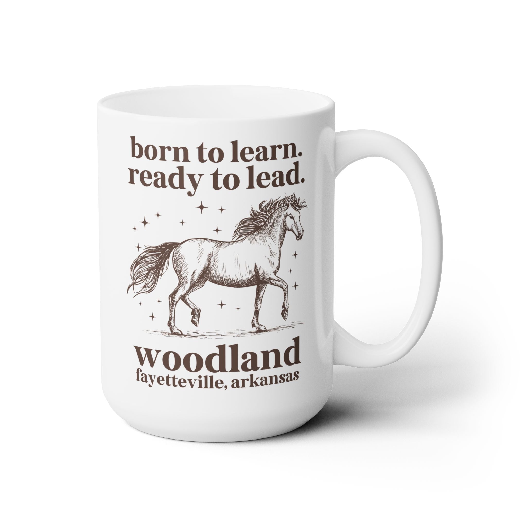 Woodland Junior High School 15 Oz Coffee Mug: Born to Learn. Ready to Lead. - Opal and June
