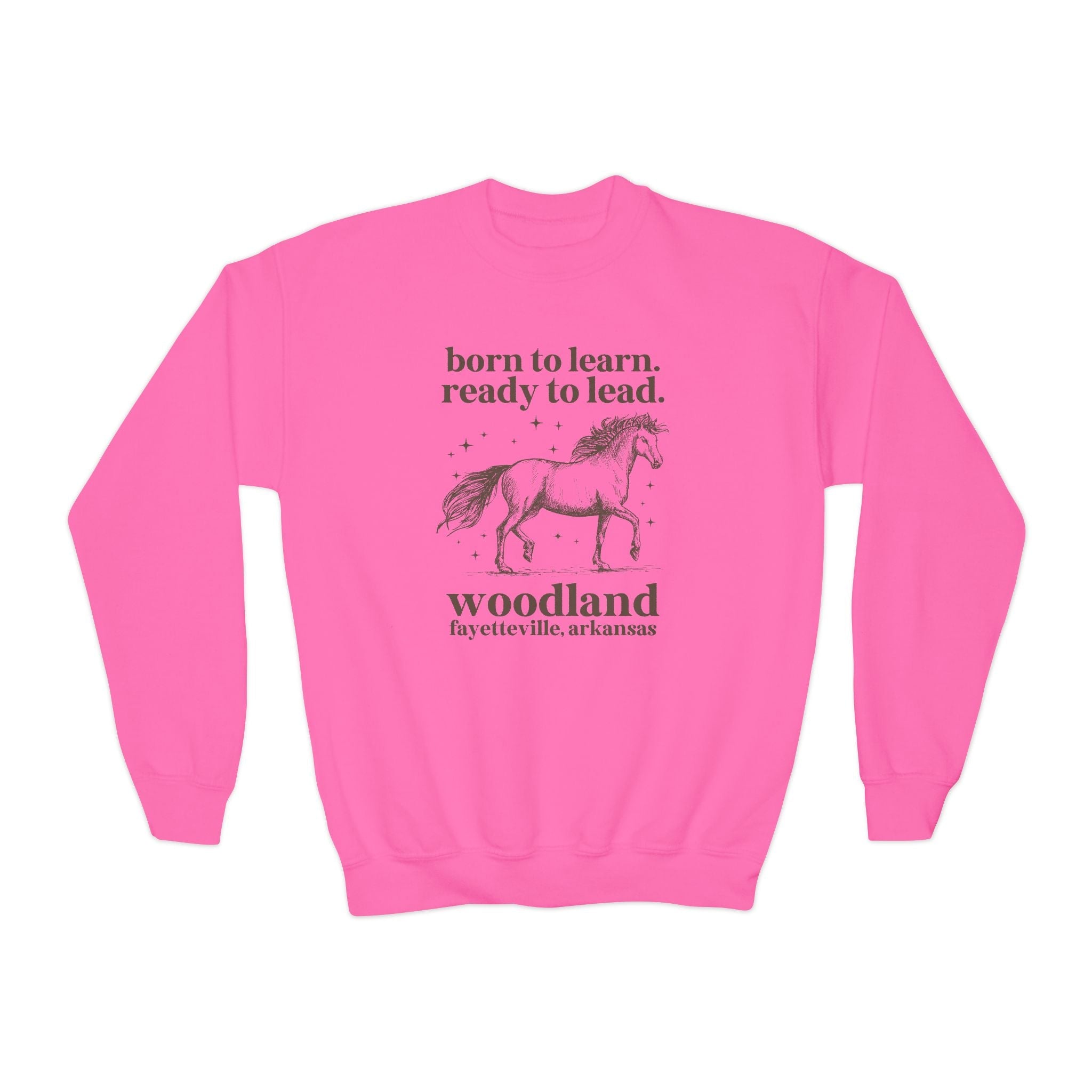Woodland Junior High School Kids Sweatshirt: Born to Learn. Ready to Lead. - Opal and June