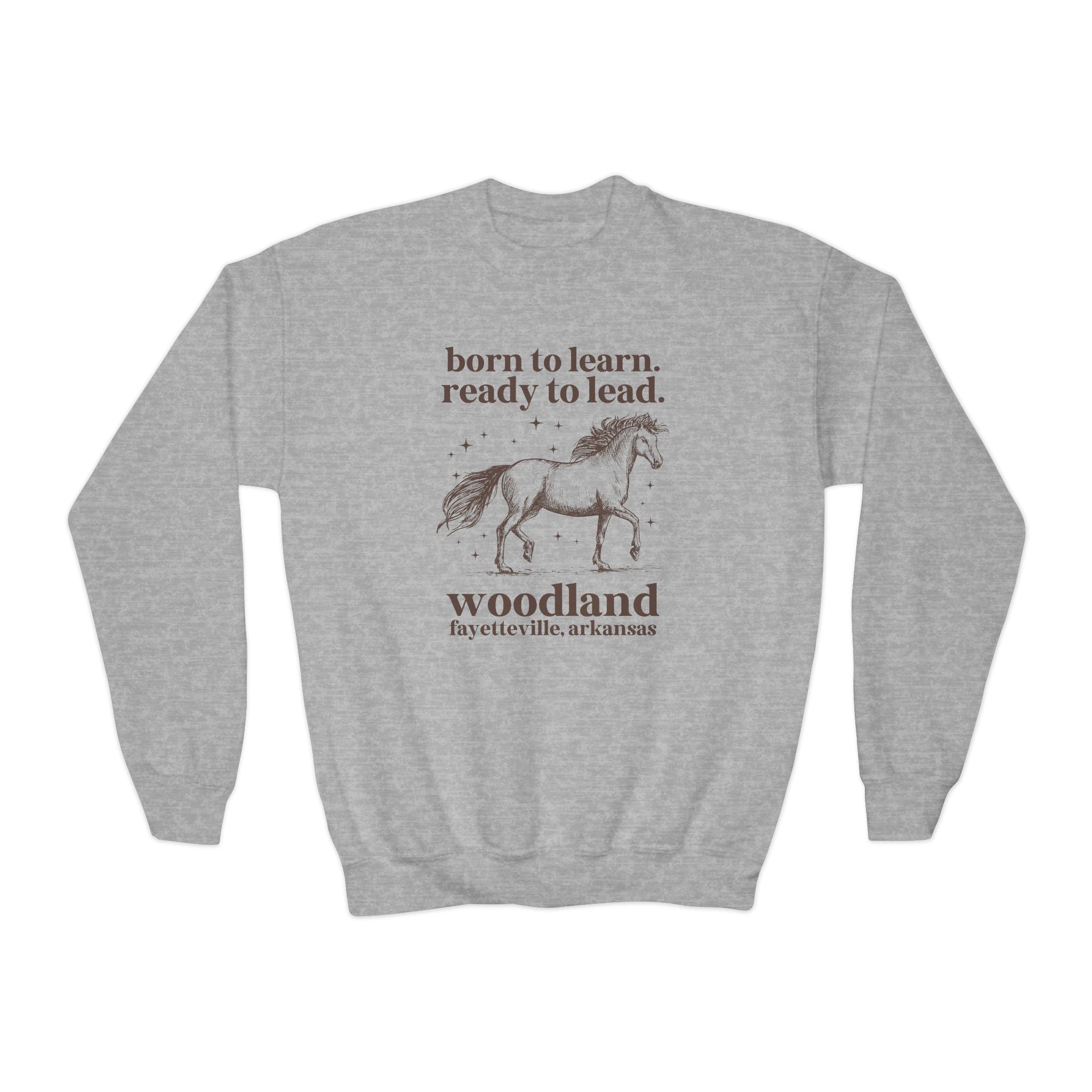 Woodland Junior High School Kids Sweatshirt: Born to Learn. Ready to Lead. - Opal and June