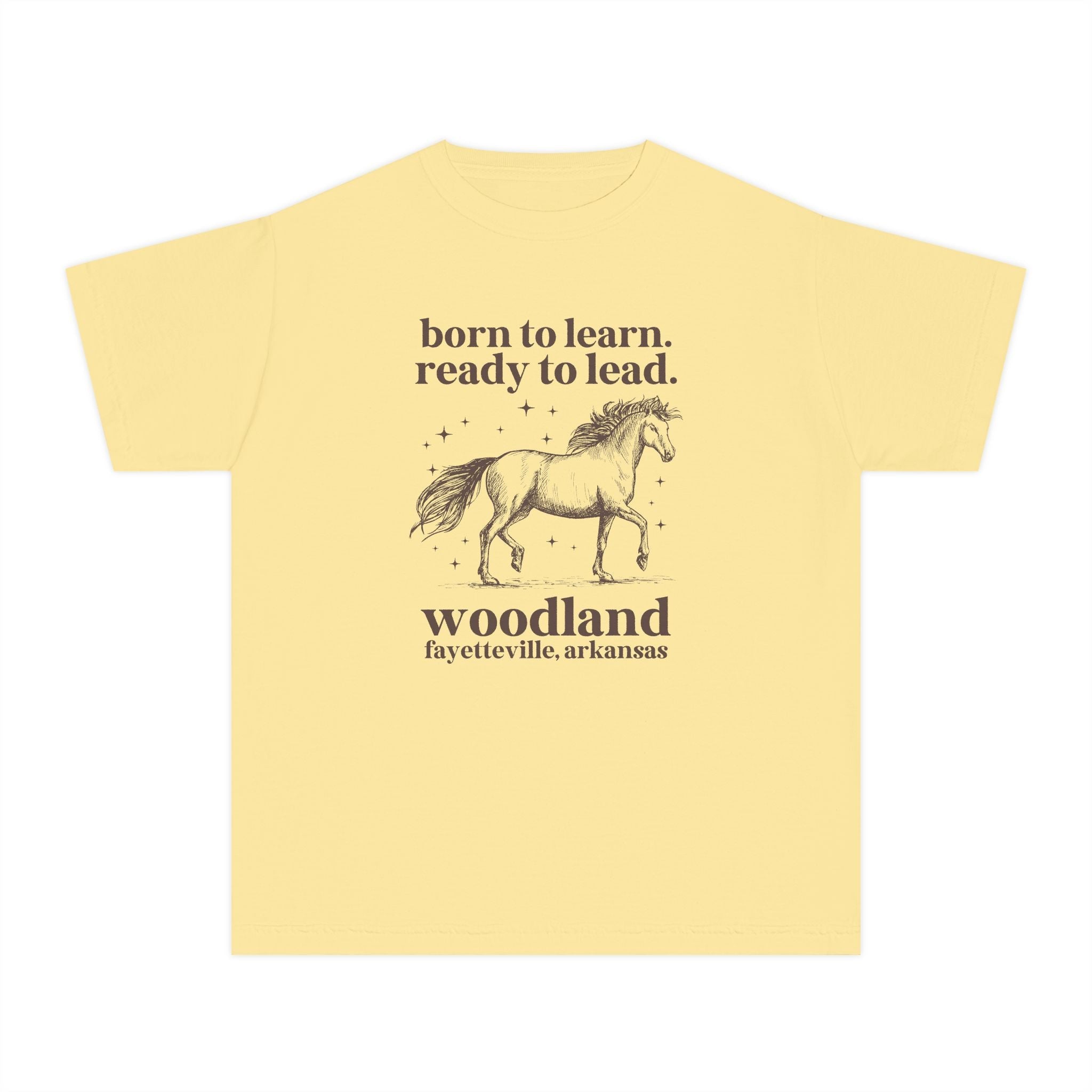 Woodland Junior High School Kids Tee Shirt: Born to Learn. Ready to Lead. - Opal and June