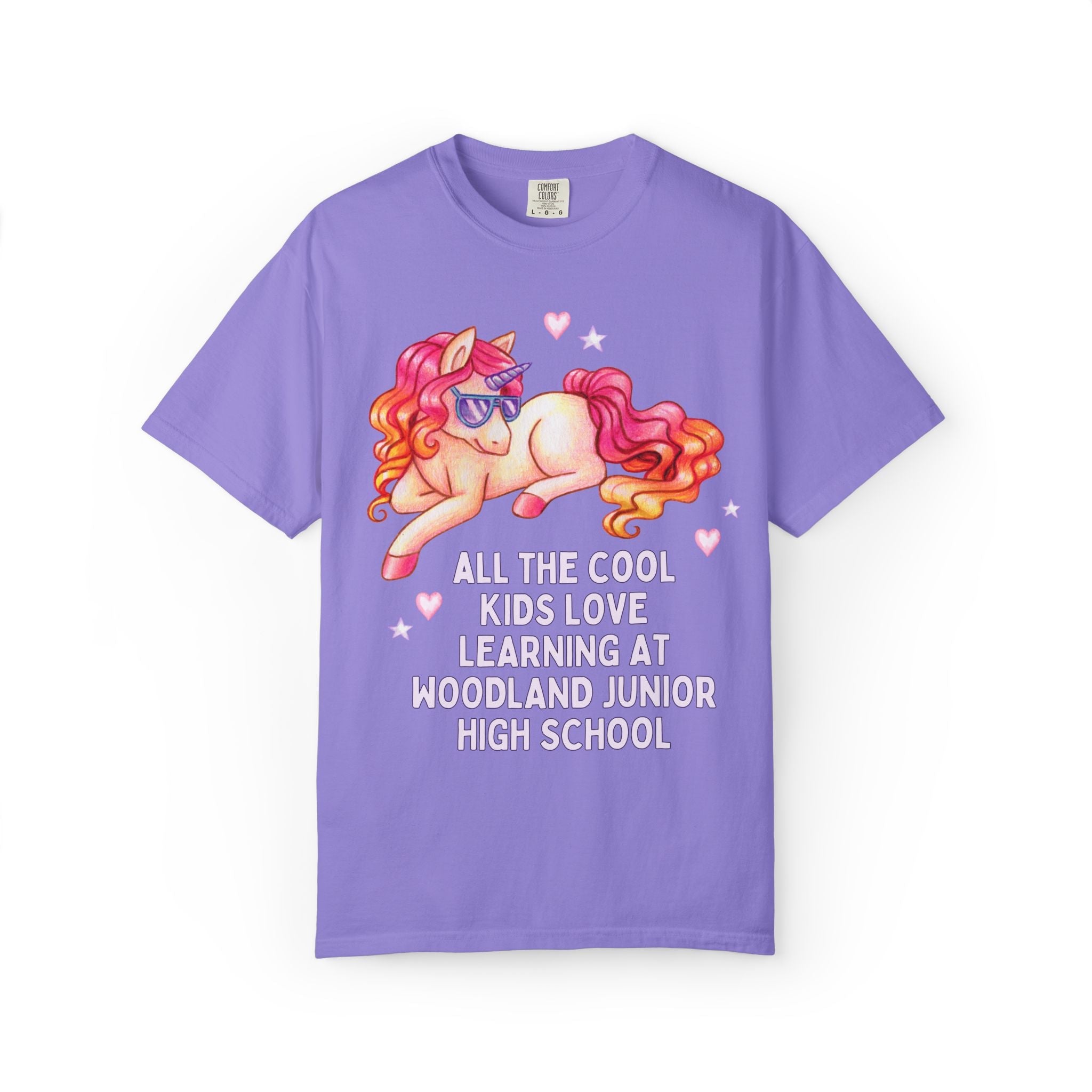 Woodland Junior High School Tee Shirt: All the Cool Kids Love Learning at Woodland Junior High | FPS + Opal and June Tee Shirt, Fayetteville Public Schools - Opal and June