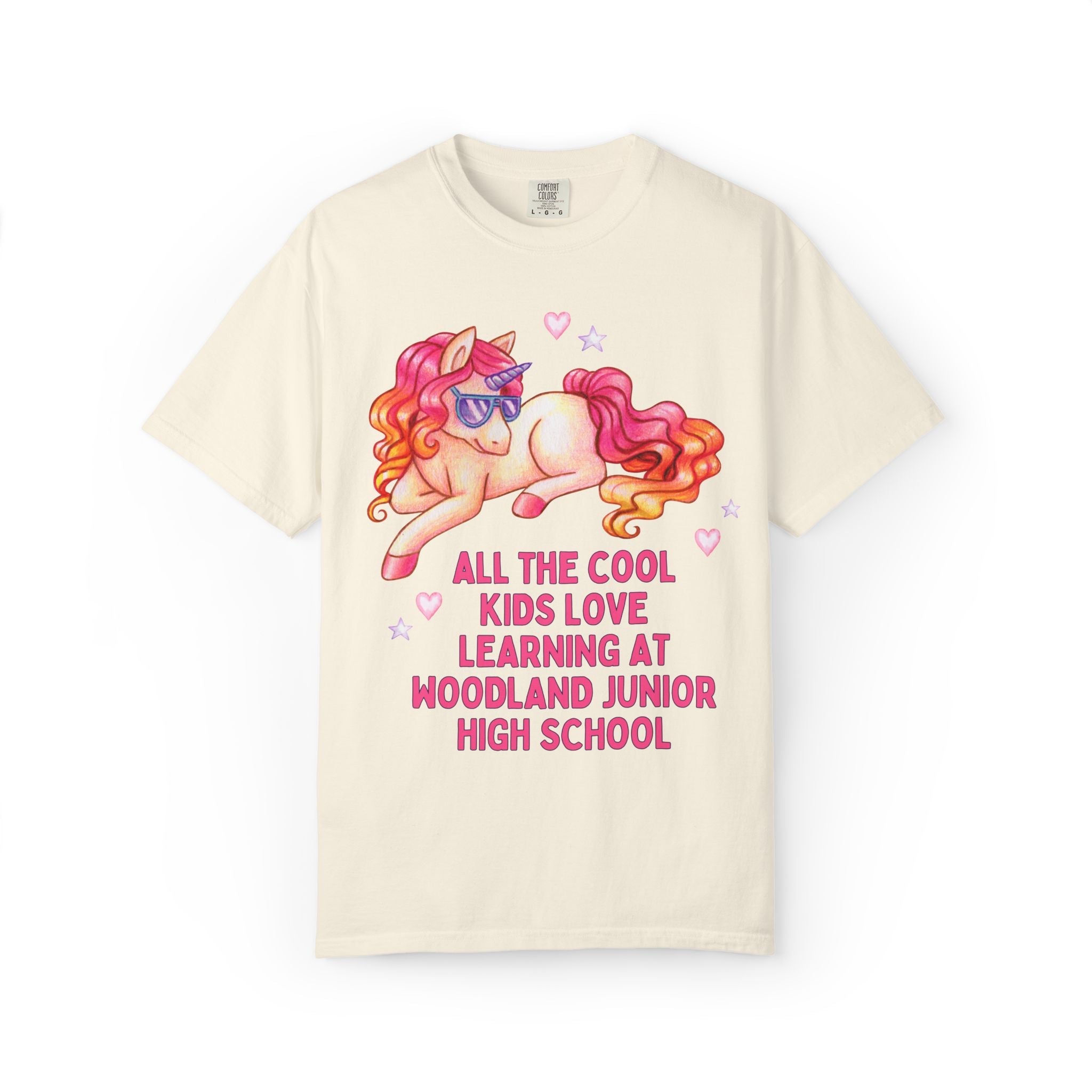 Woodland Junior High School Tee Shirt: All the Cool Kids Love Learning at Woodland Junior High | FPS + Opal and June Tee Shirt, Fayetteville Public Schools - Opal and June
