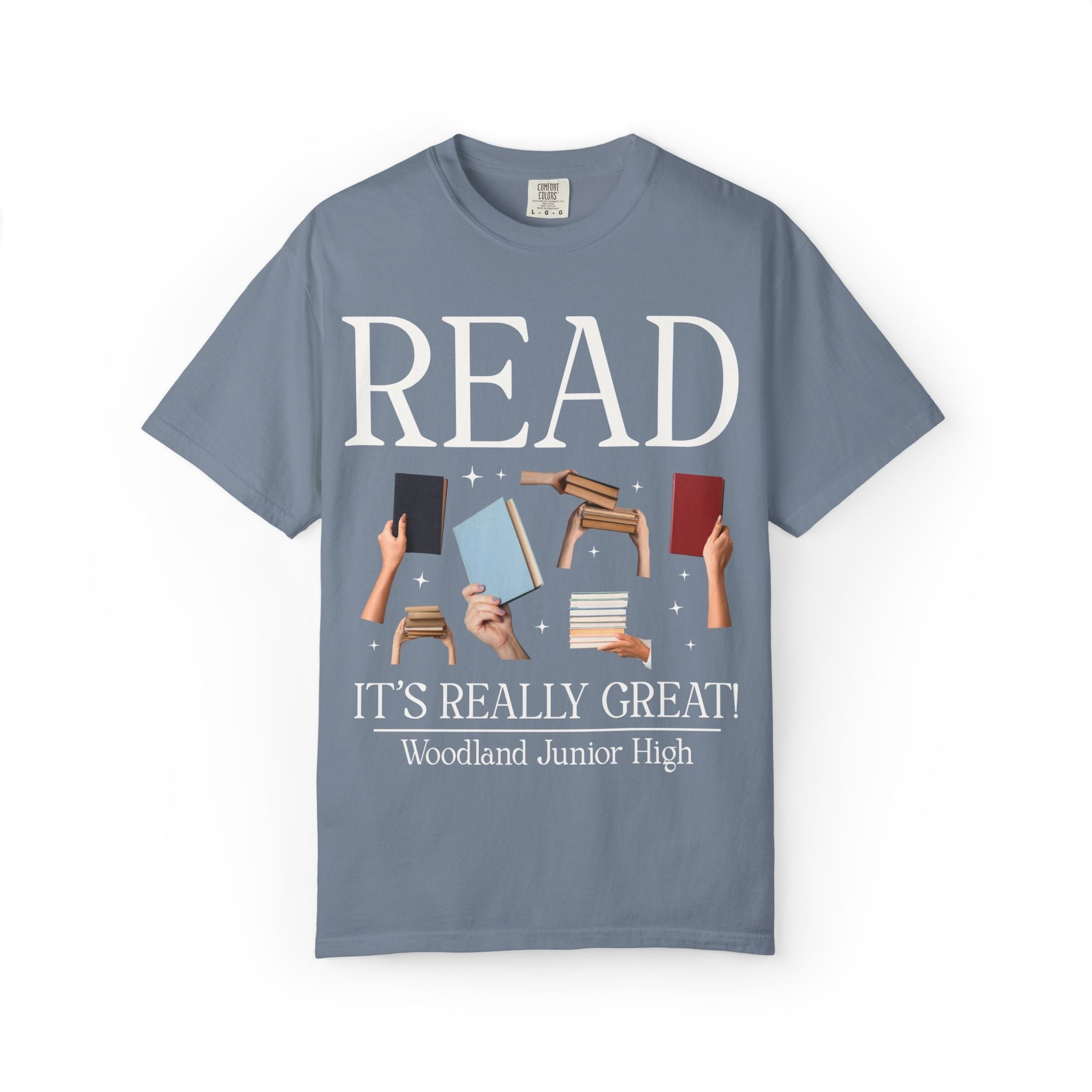 Woodland Junior High School Tee Shirt: Read! It's Really Great! | FPS + Opal and June Tee Shirt, Fayetteville Public Schools - Opal and June