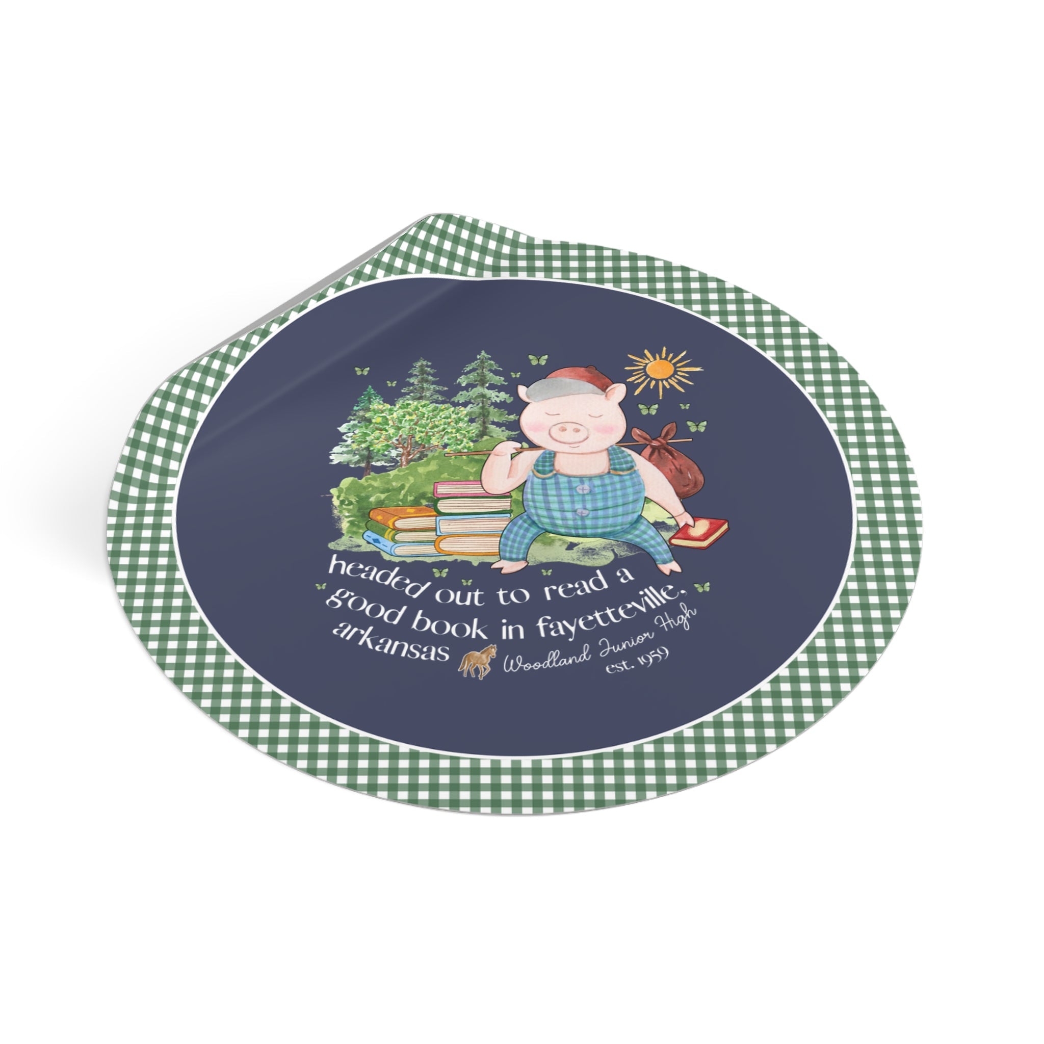 Woodland Junior High Sticker: Headed Out to Read a Good Book - Opal and June