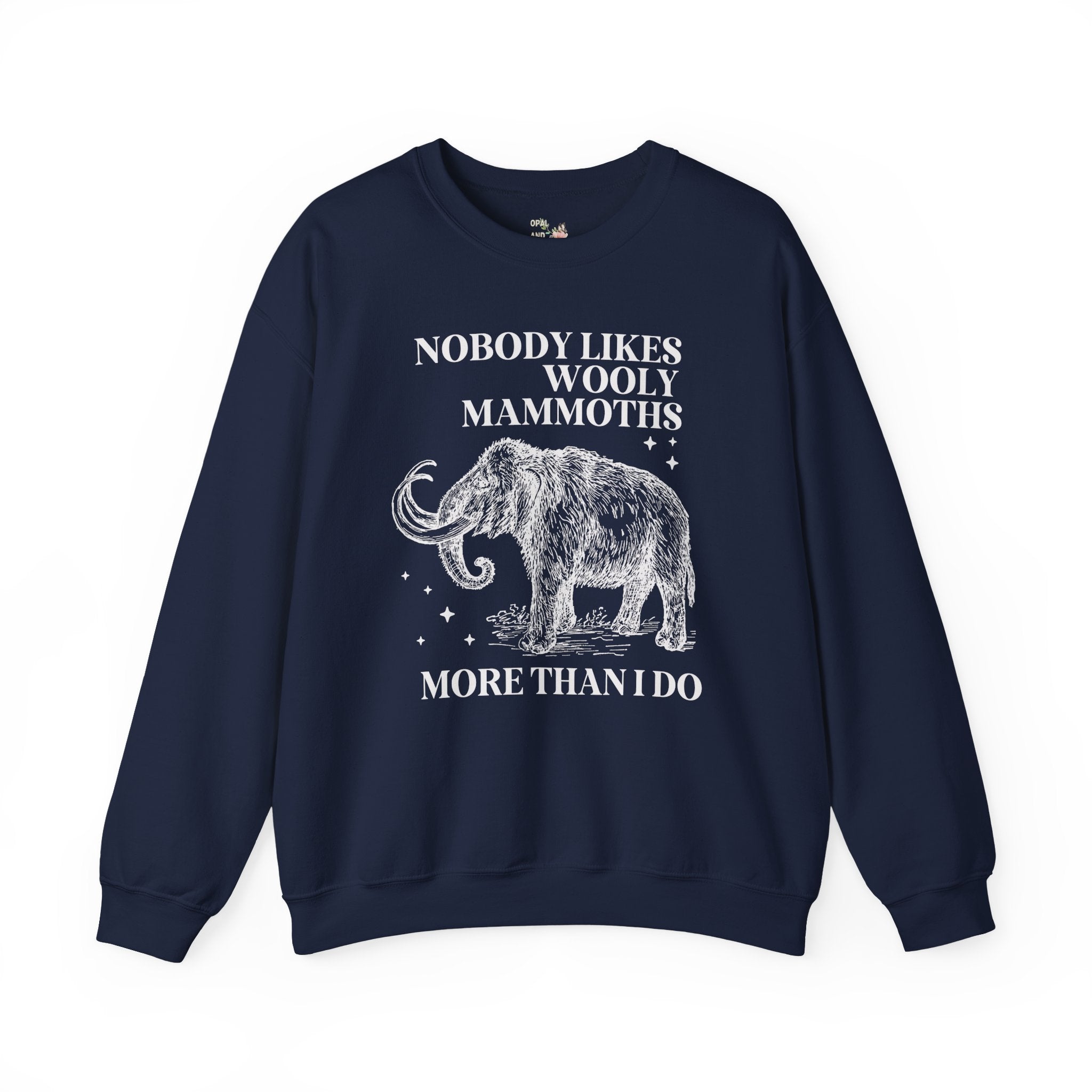 Wooly Mammoth Animal Lover Sweatshirt for Paleontologist or Geneticist, Funny Saying Science Teacher Shirt, Historical Extinct Animal Gift - Opal and June