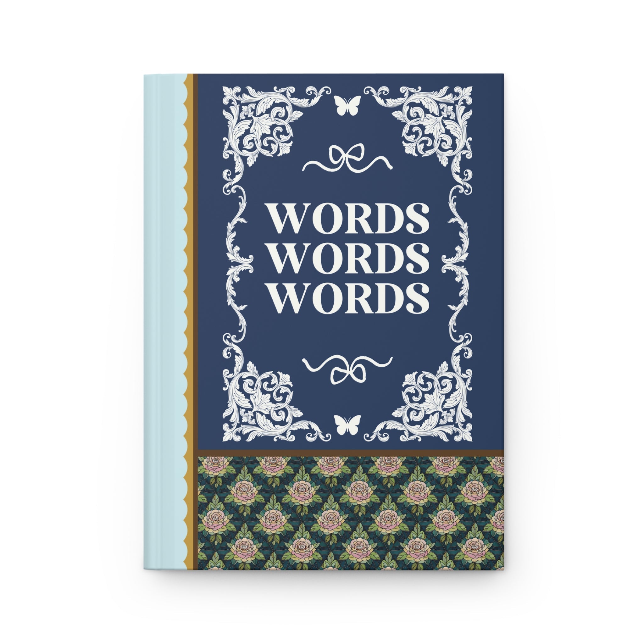 Word Words Words: Cute Bookish Notebook for Daughter Who Journals, Floral Creative Writing Gift with Vintage Aesthetic and Flowers - Opal and June