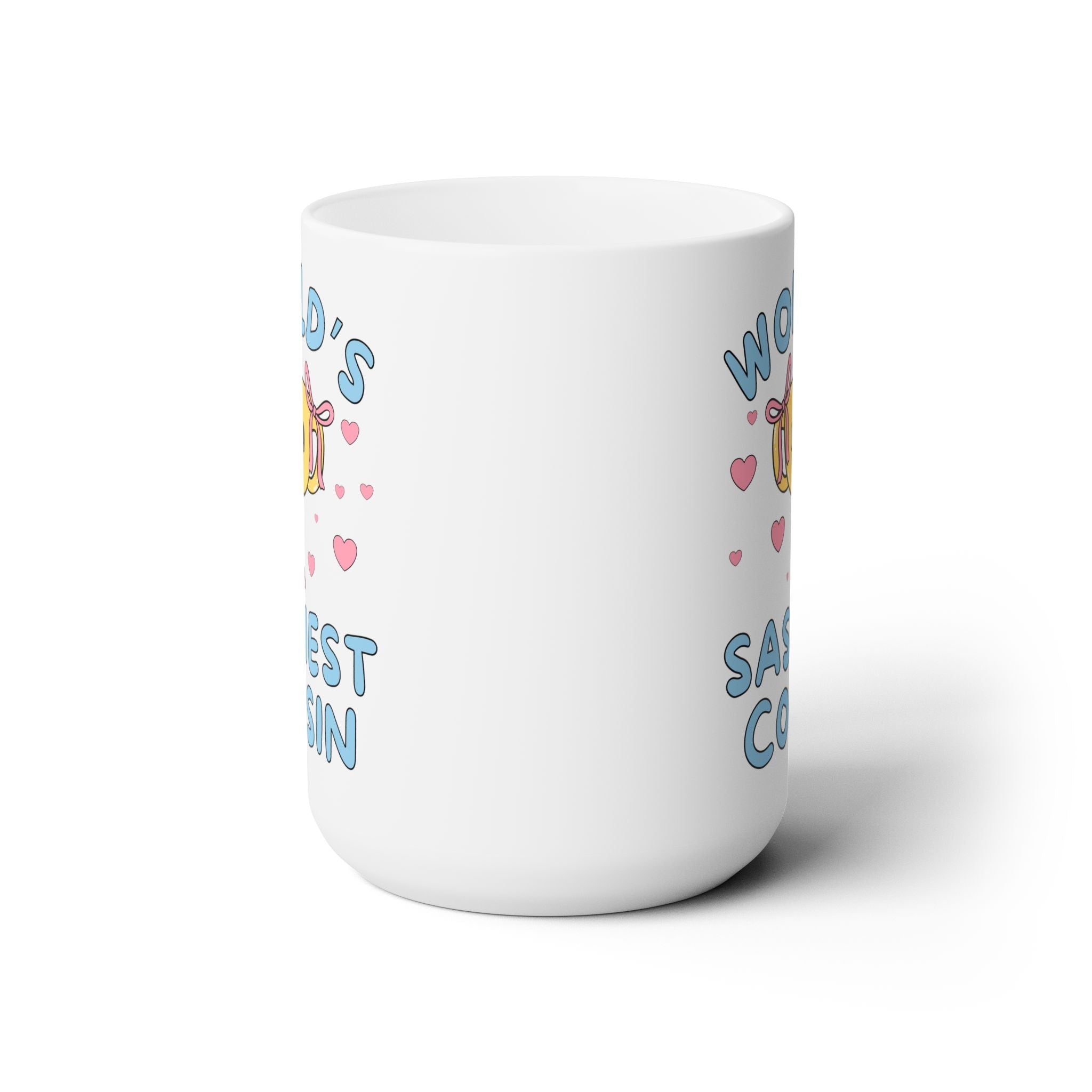 World's Sassiest Cousin Coffee Mug for Birthday or Christmas, Funny Saying 15 Oz Coffee Mug Gift from Cousin, Silly Nostalgic Coffee Mug - Opal and June