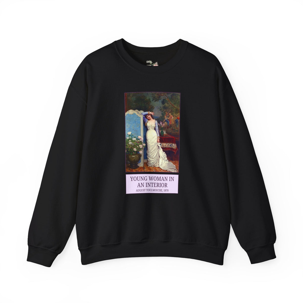 Young Woman in an Interior by Auguste Toulmouche Art History Buff Sweatshirt: 19th Century Art History Museum Lover Gift, Victorian Era - Opal and June