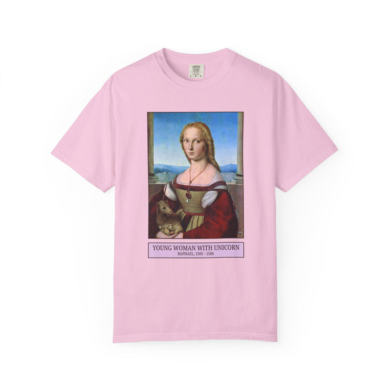 Young Woman with A Unicorn Art History Tee, Famous 16th Century Painting Painting by Raphael for Animal Lover, Humanities Professor Gift - Opal and June