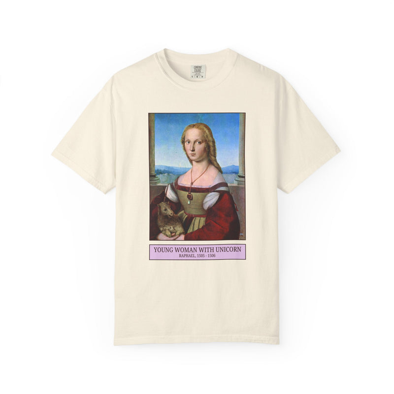 Young Woman with A Unicorn Art History Tee, Famous 16th Century Painting Painting by Raphael for Animal Lover, Humanities Professor Gift - Opal and June