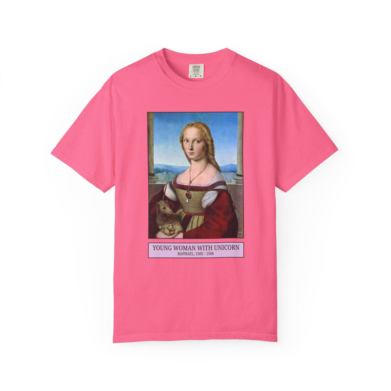 Young Woman with A Unicorn Art History Tee, Famous 16th Century Painting Painting by Raphael for Animal Lover, Humanities Professor Gift - Opal and June