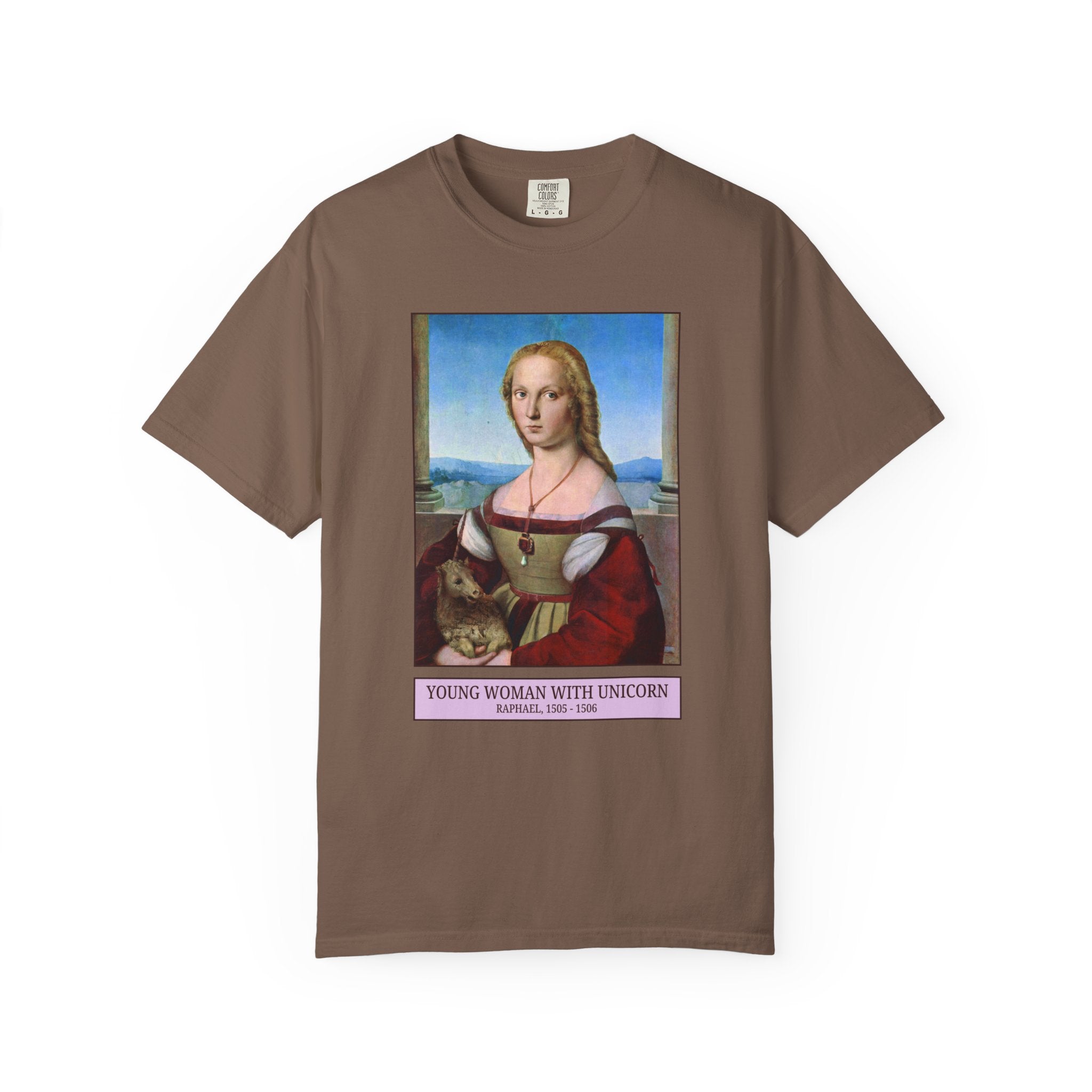 Young Woman with A Unicorn Art History Tee, Famous 16th Century Painting Painting by Raphael for Animal Lover, Humanities Professor Gift - Opal and June