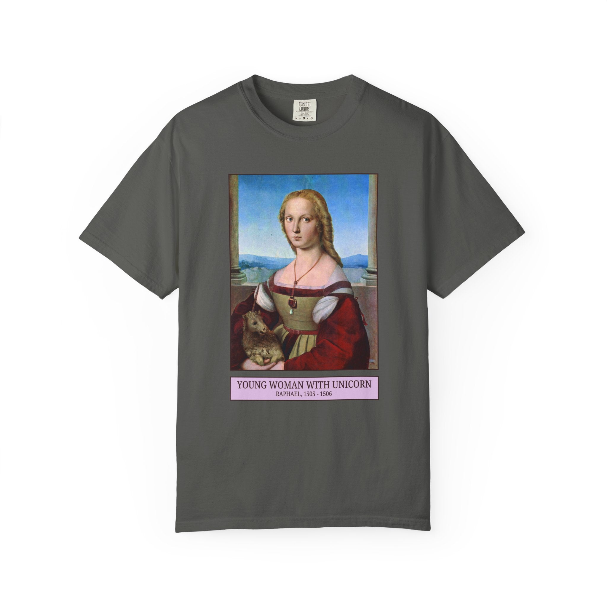 Young Woman with A Unicorn Art History Tee, Famous 16th Century Painting Painting by Raphael for Animal Lover, Humanities Professor Gift - Opal and June