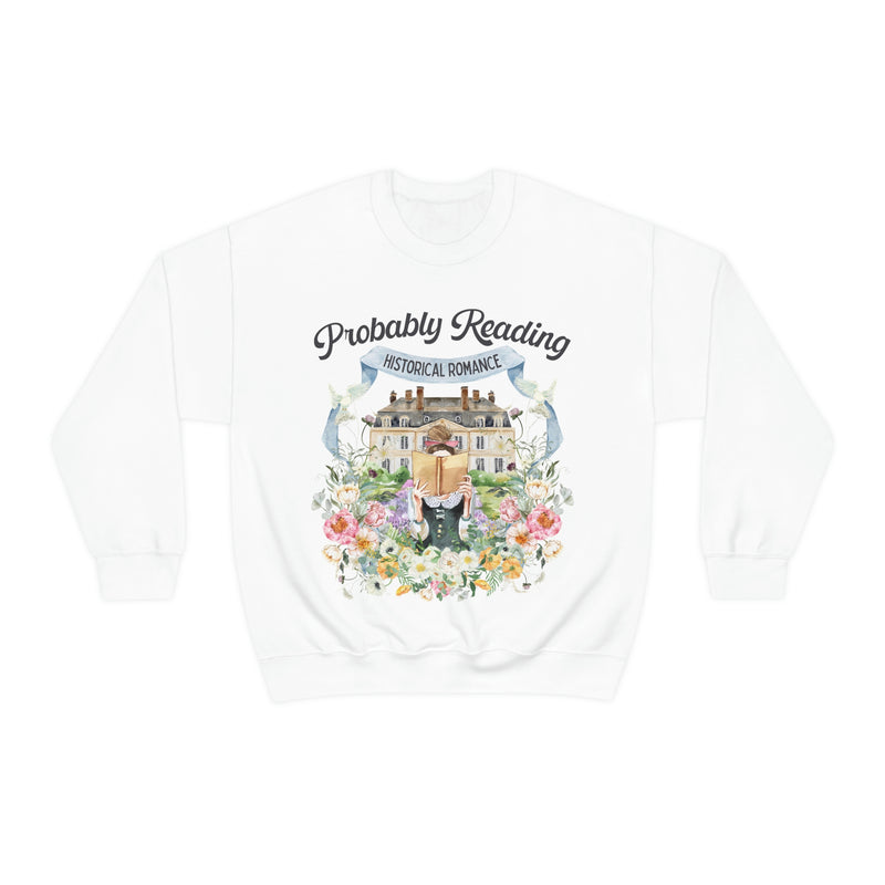 Historical Romance Sweatshirt: Bookish Shirt with Cottagecore Flowers and Doves