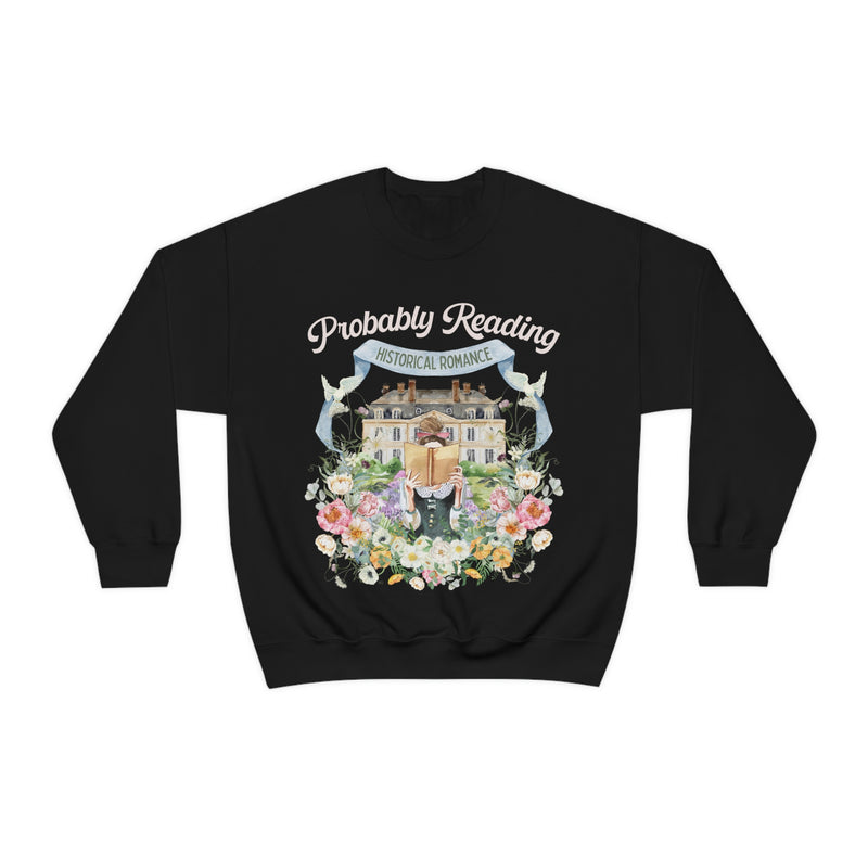 Historical Romance Sweatshirt: Bookish Shirt with Cottagecore Flowers and Doves